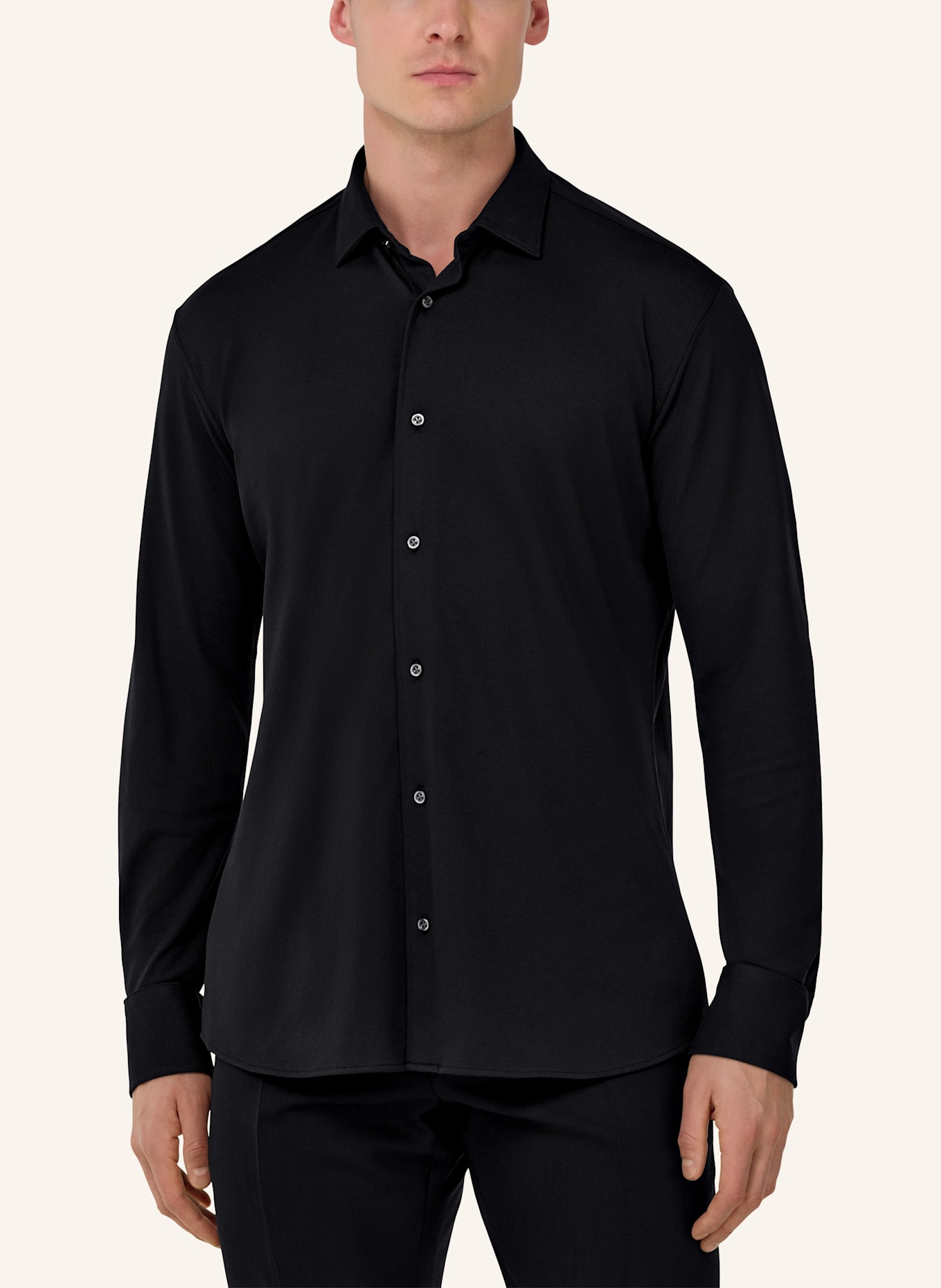 BOGGI MILANO Hemd Regular Fit: SCHWARZ