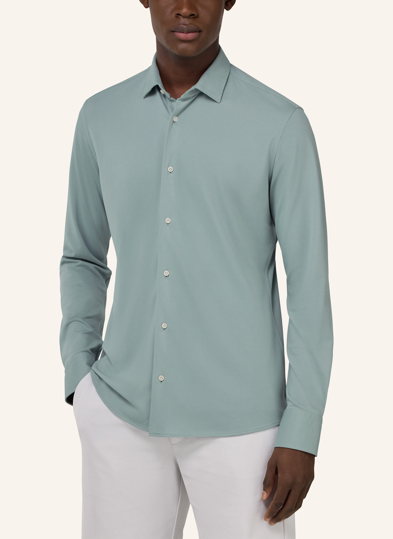 BOGGI MILANO Regular-Fit Shirt: LIGHT GREEN