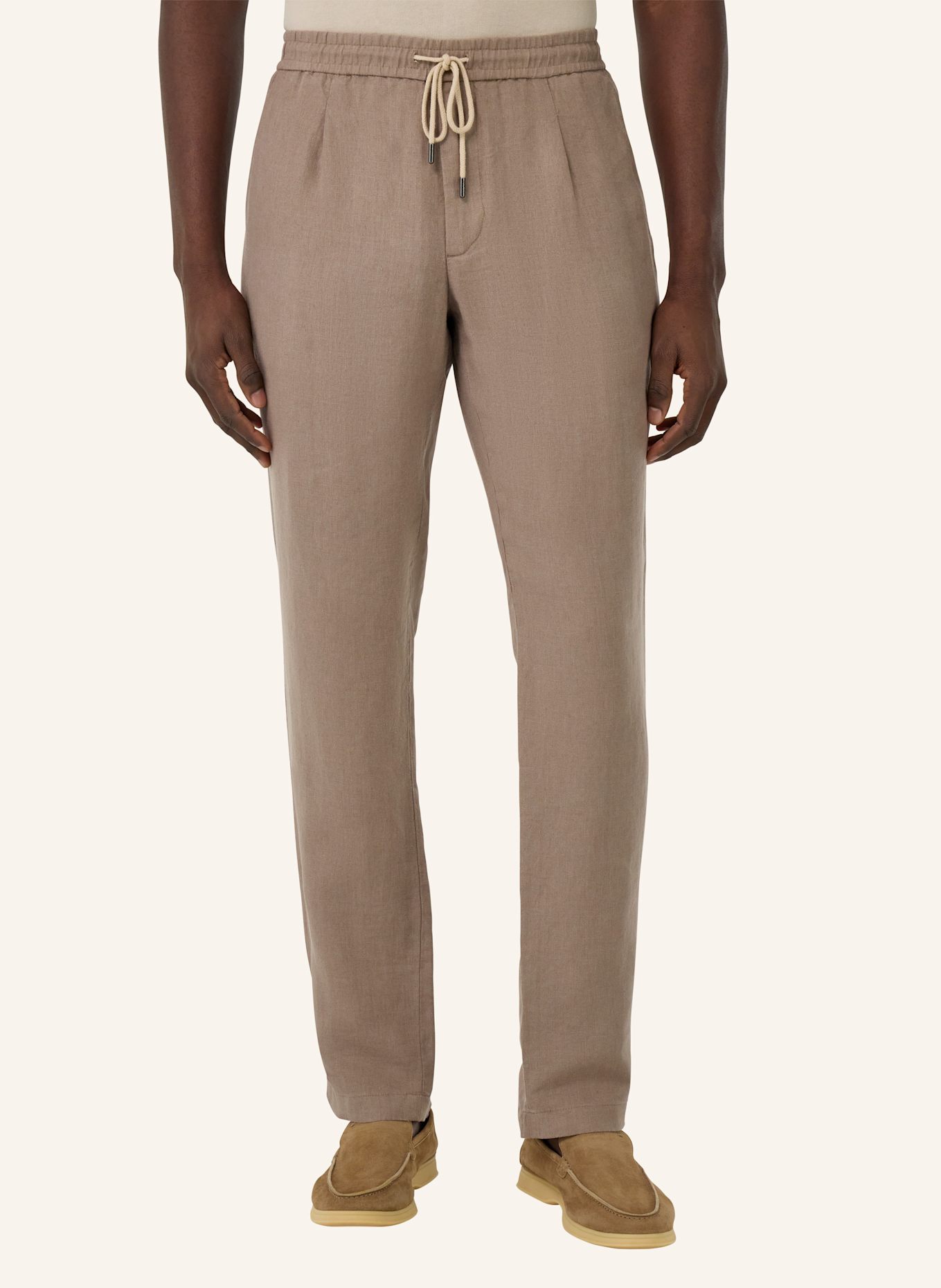 BOGGI MILANO Leinenhose im Jogging-Stil: GRAU