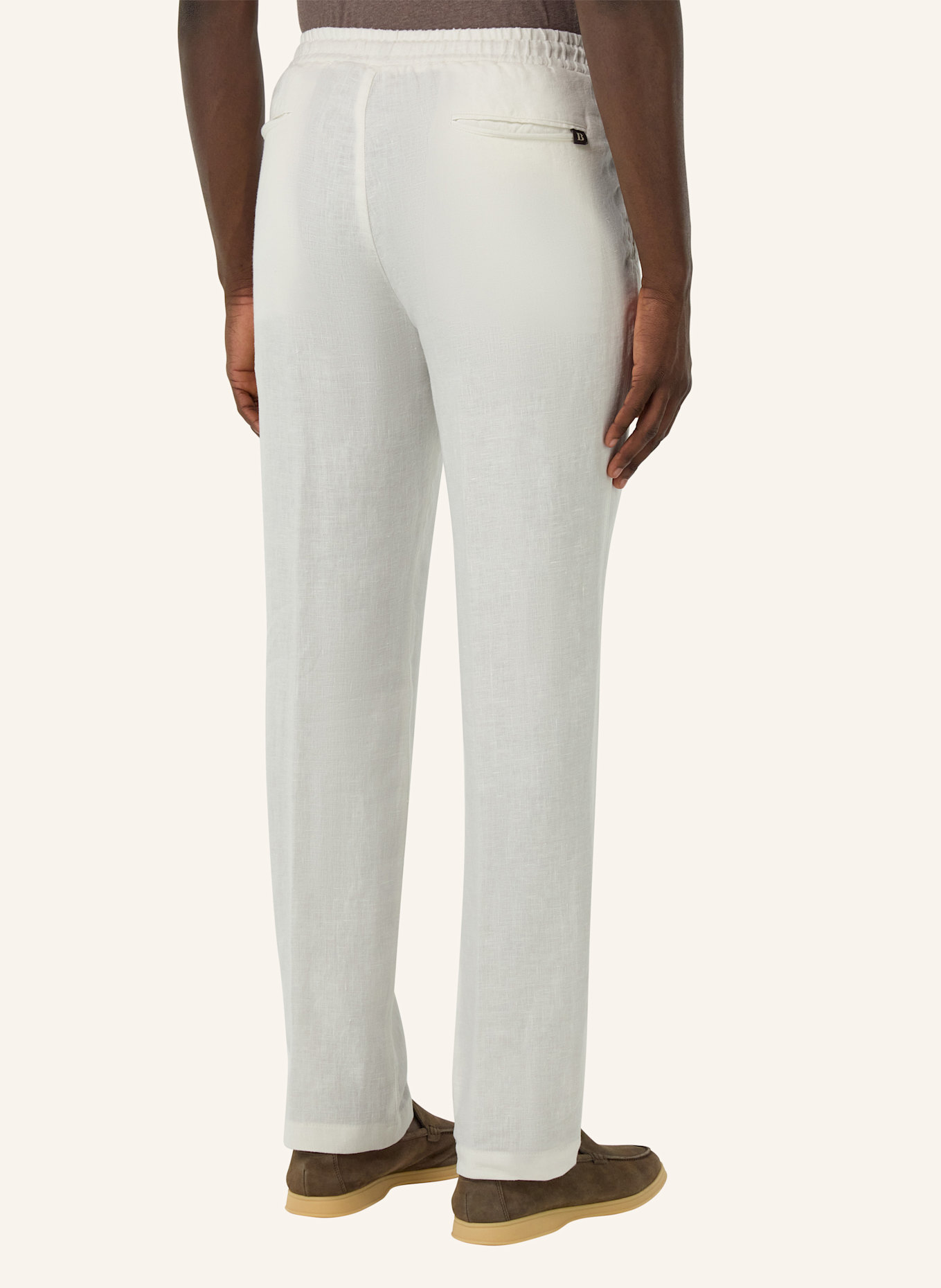 BOGGI MILANO Leinenhose im Jogging-Stil: WEISS