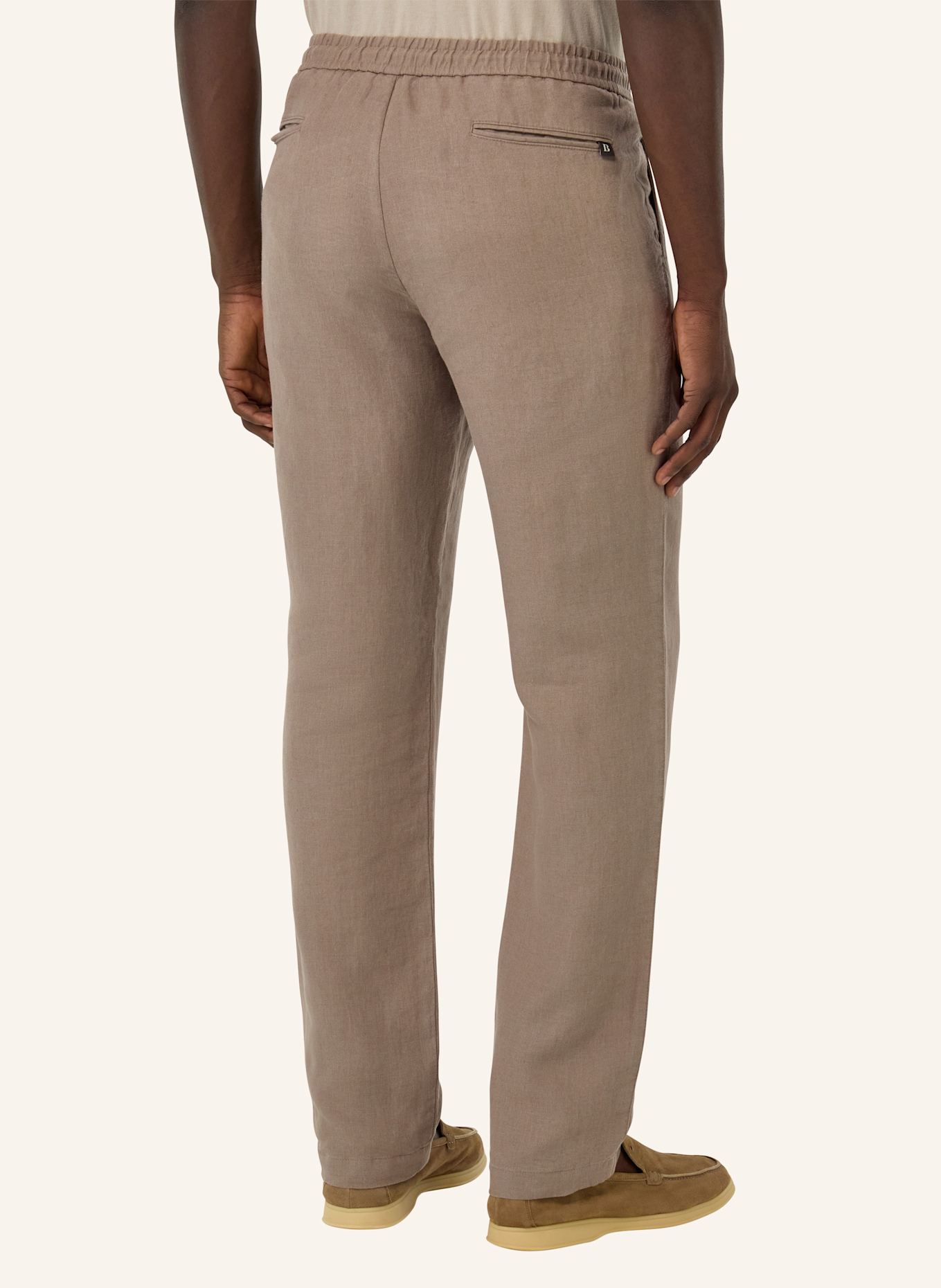 BOGGI MILANO Leinenhose im Jogging-Stil: GRAU