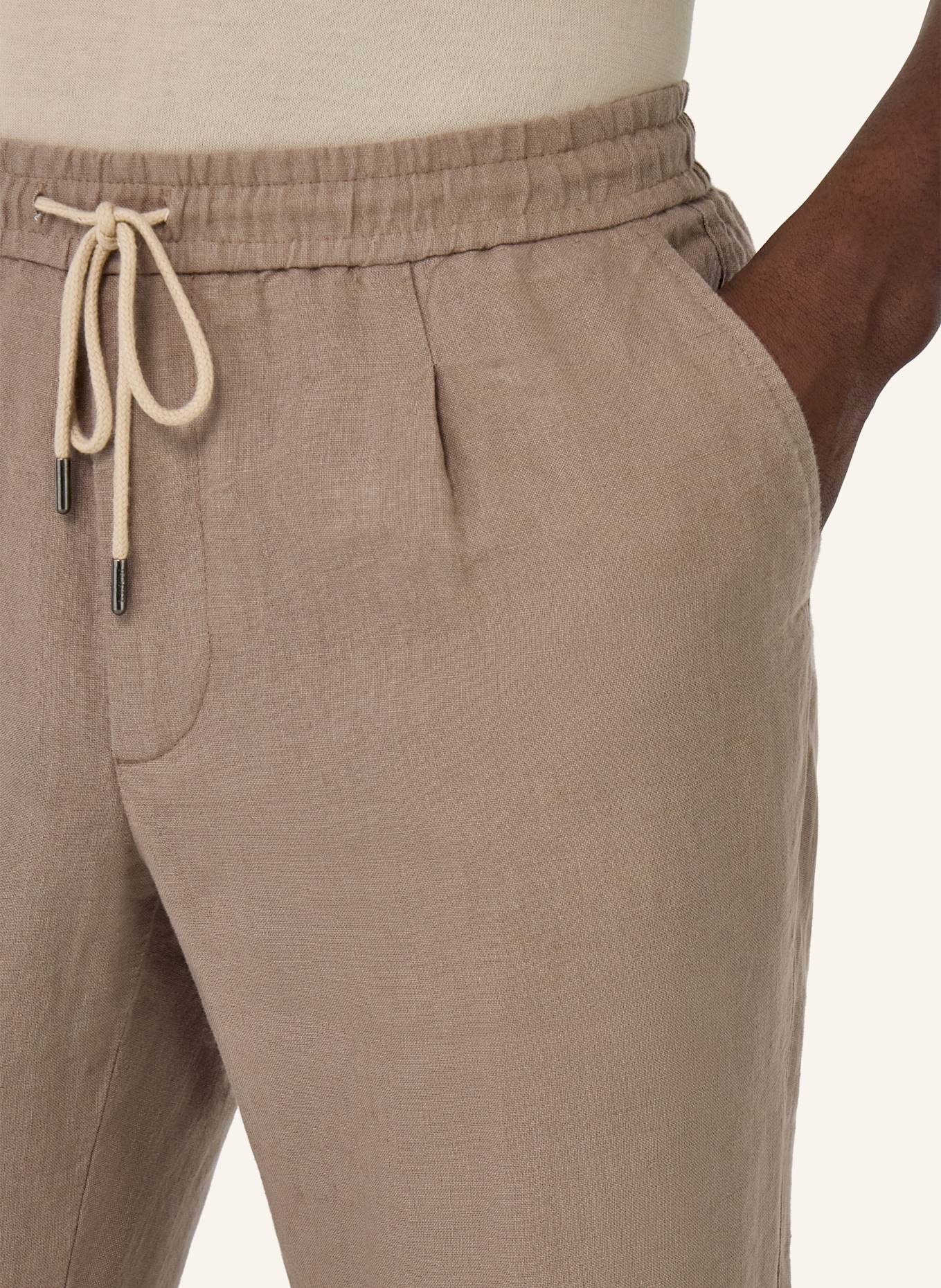 BOGGI MILANO Leinenhose im Jogging-Stil: GRAU