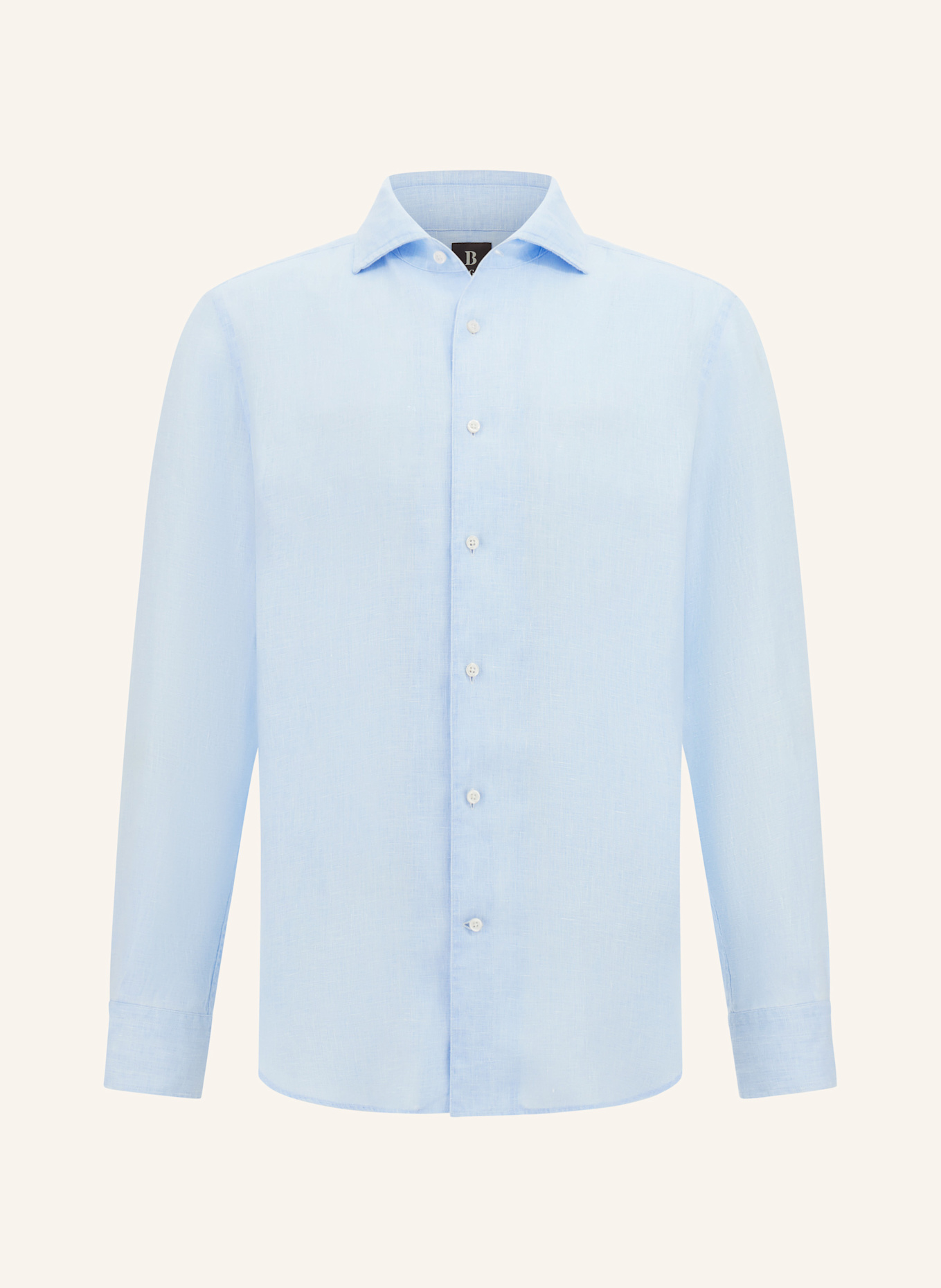 BOGGI MILANO Leinenhemd Regular: HELLBLAU