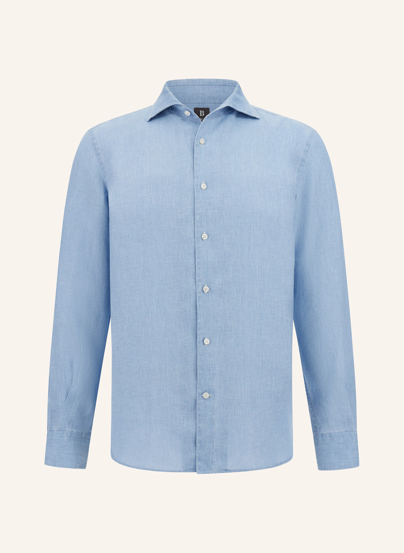BOGGI MILANO Leinenhemd Regular: HELLBLAU
