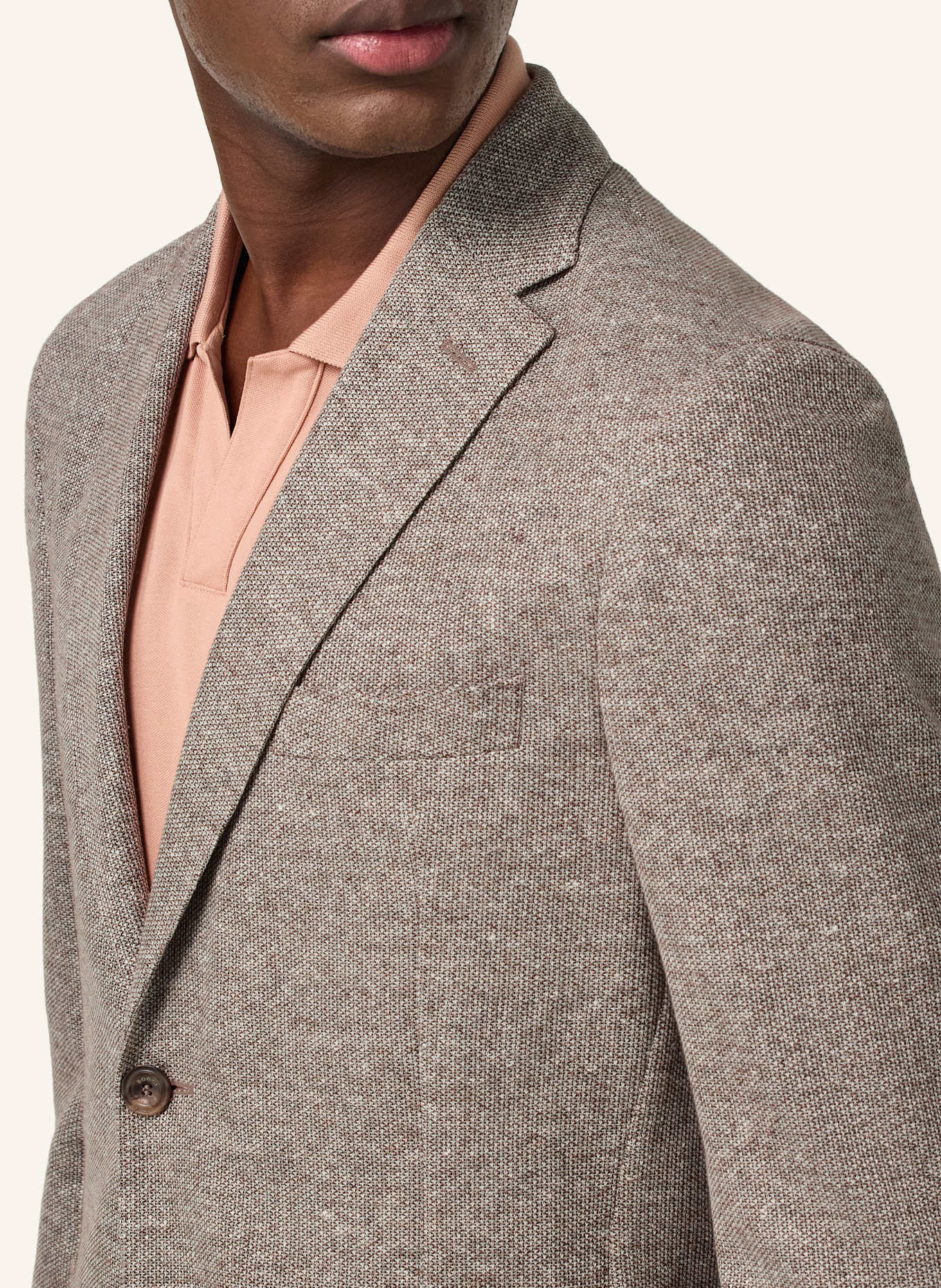 BOGGI MILANO Regular fit colbert van linnen: TAUPE
