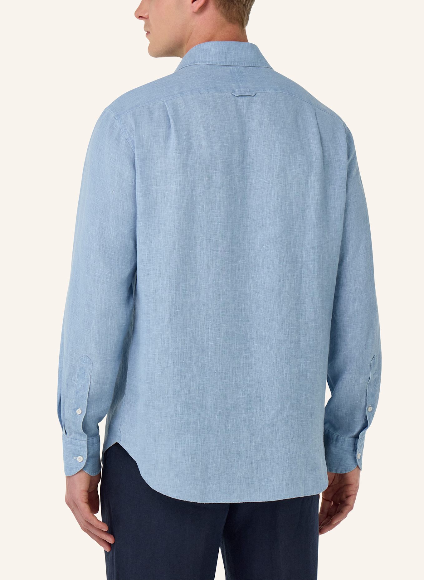 BOGGI MILANO Leinenhemd Regular: HELLBLAU