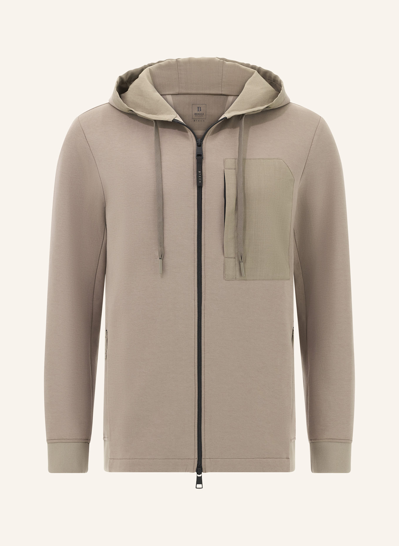 BOGGI MILANO Sweatjacke: TAUPE