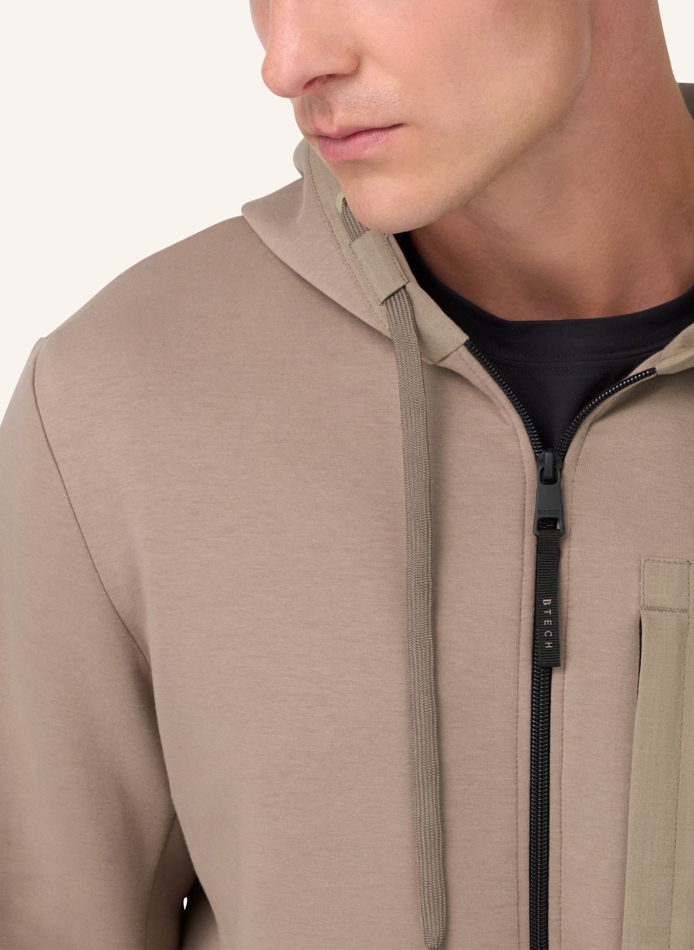 BOGGI MILANO Sweatjacke: TAUPE