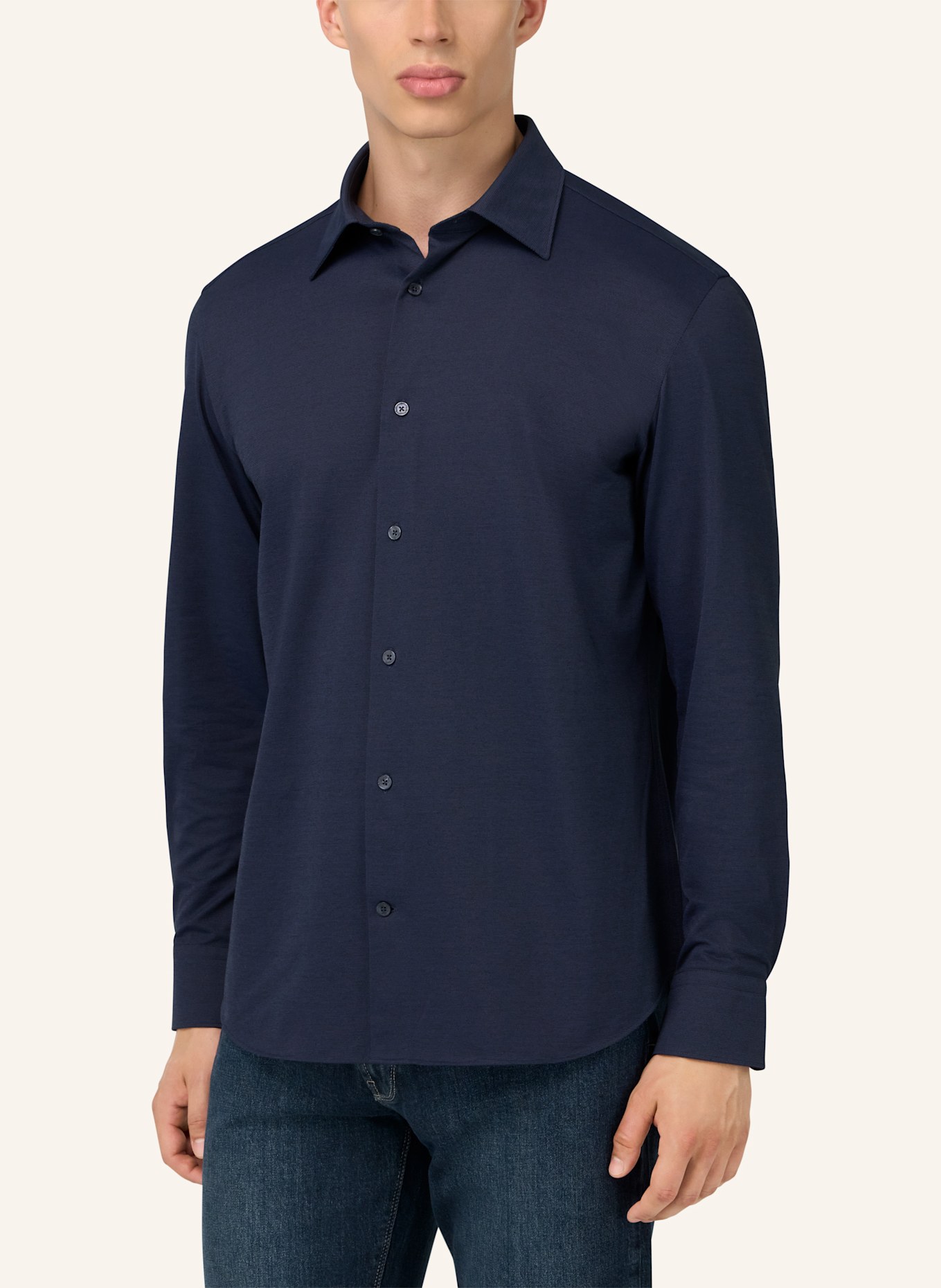 BOGGI MILANO Jerseyhemd Regular Fit: BLAU