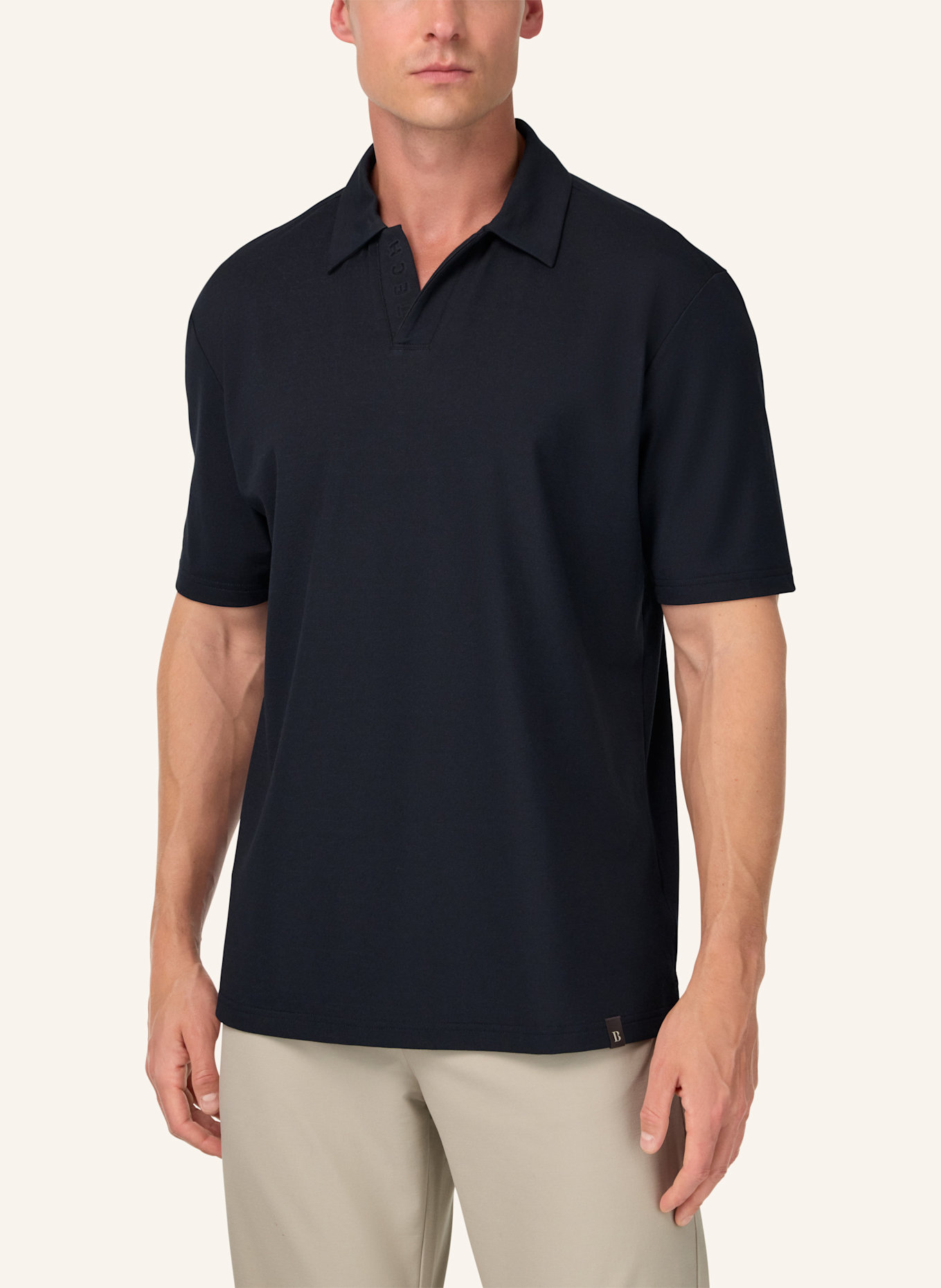 BOGGI MILANO Piqué-Poloshirt: BLAU