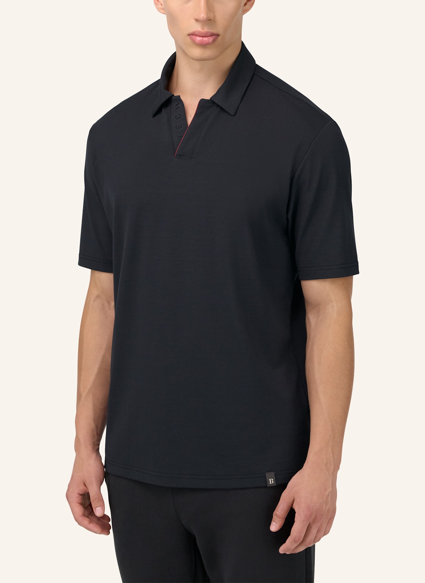 BOGGI MILANO Piqué-Poloshirt: SCHWARZ