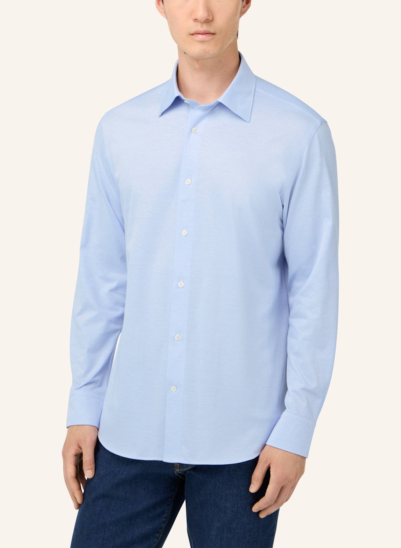 BOGGI MILANO Jerseyhemd Regular Fit: HELLBLAU