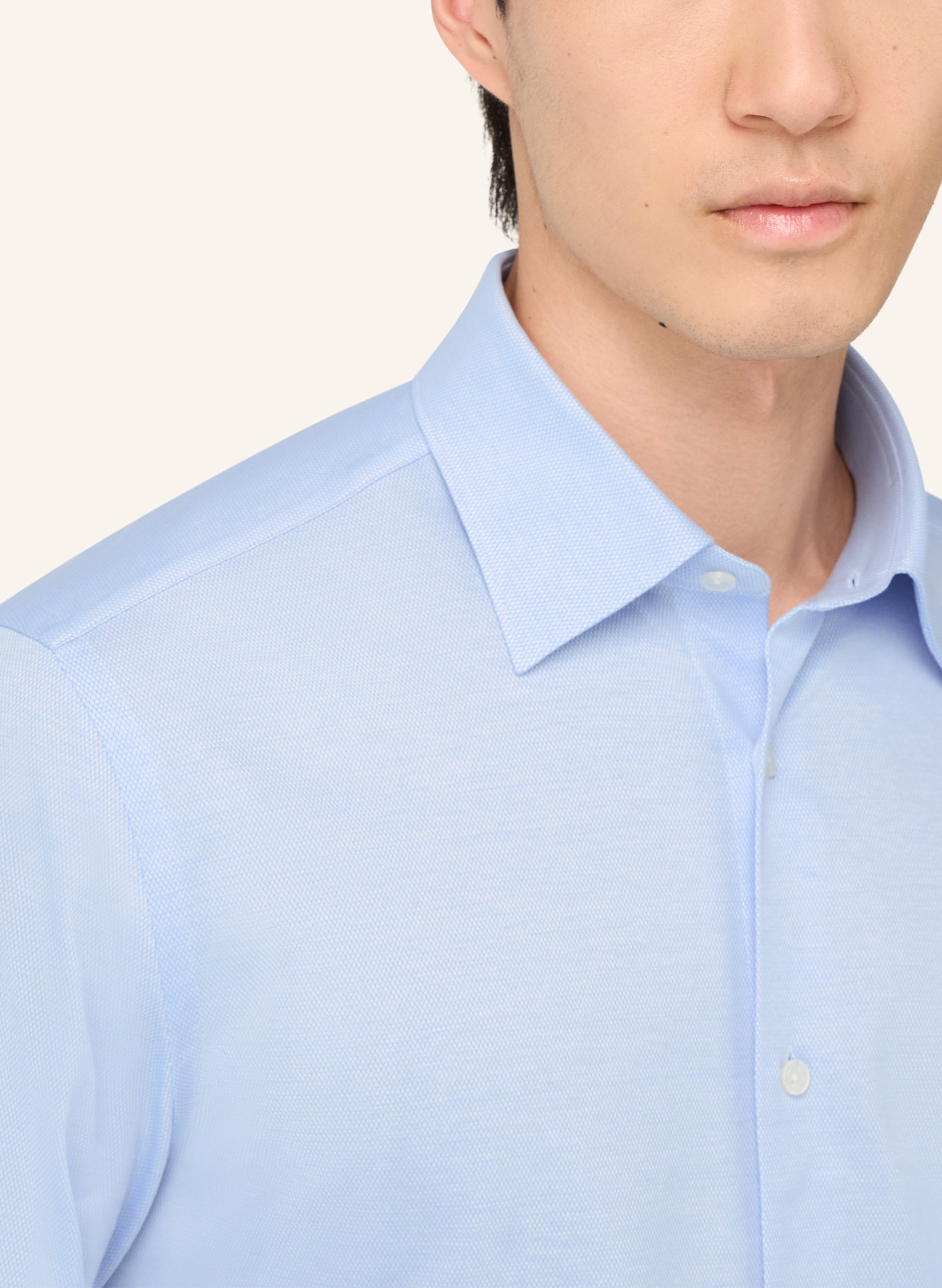 BOGGI MILANO Jerseyhemd Regular Fit: HELLBLAU