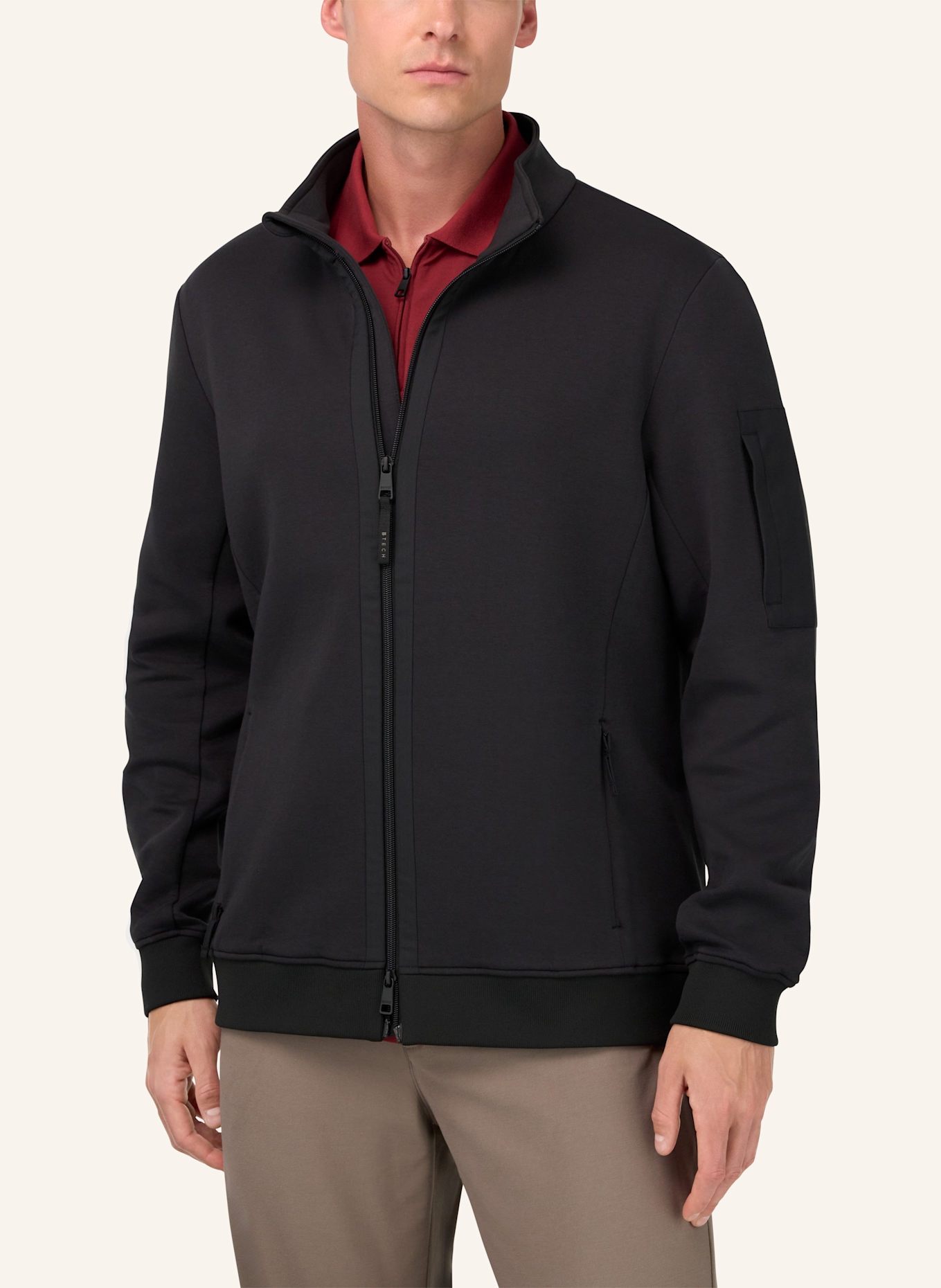 BOGGI MILANO Sweatjacke: SCHWARZ