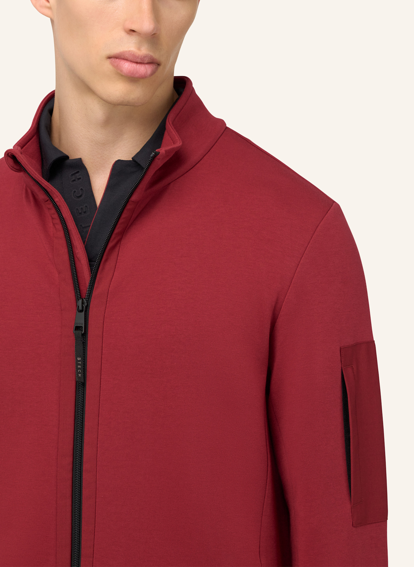 BOGGI MILANO Sweatjacke: ROT