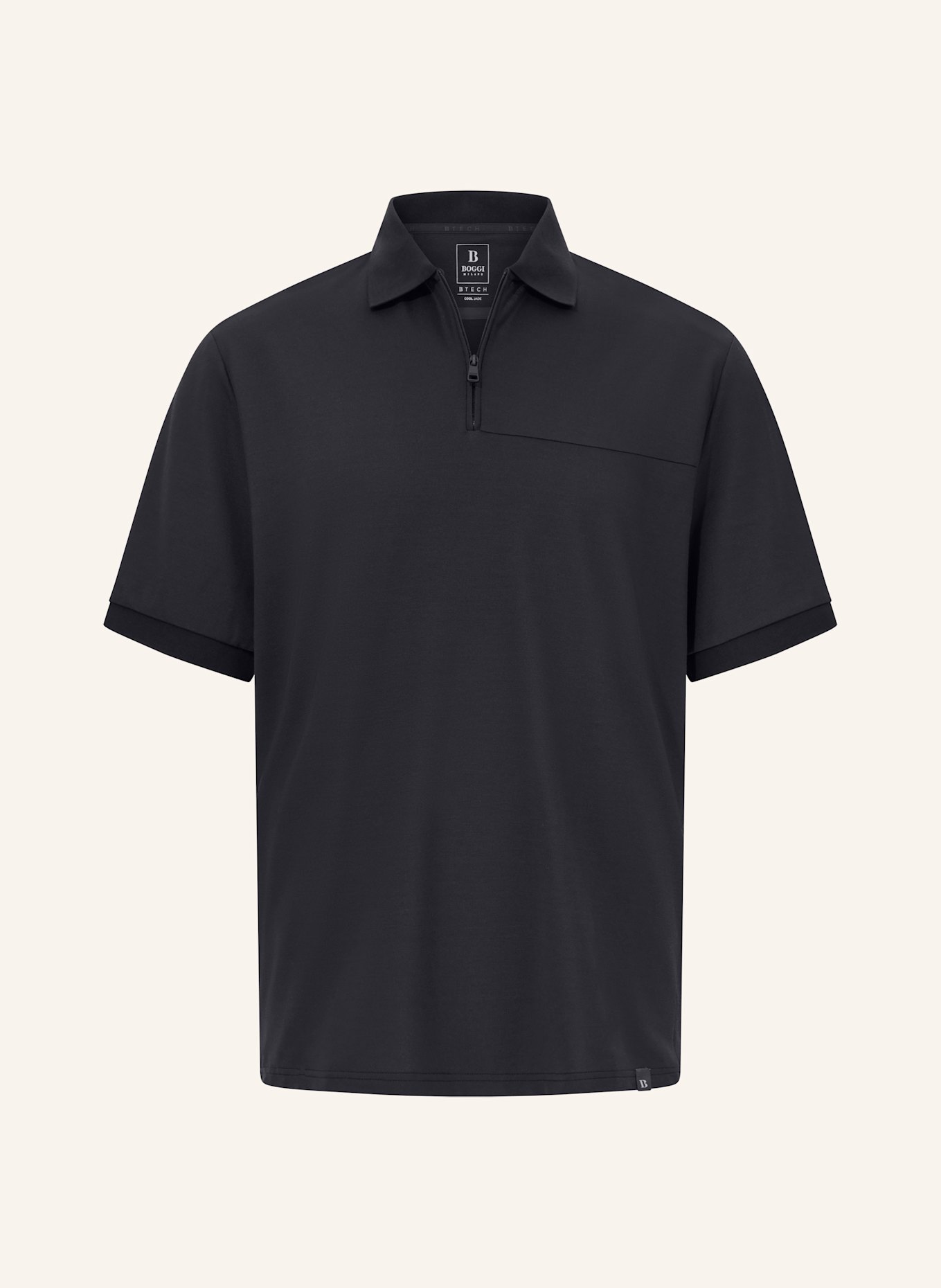 BOGGI MILANO Piqué-Poloshirt: SCHWARZ