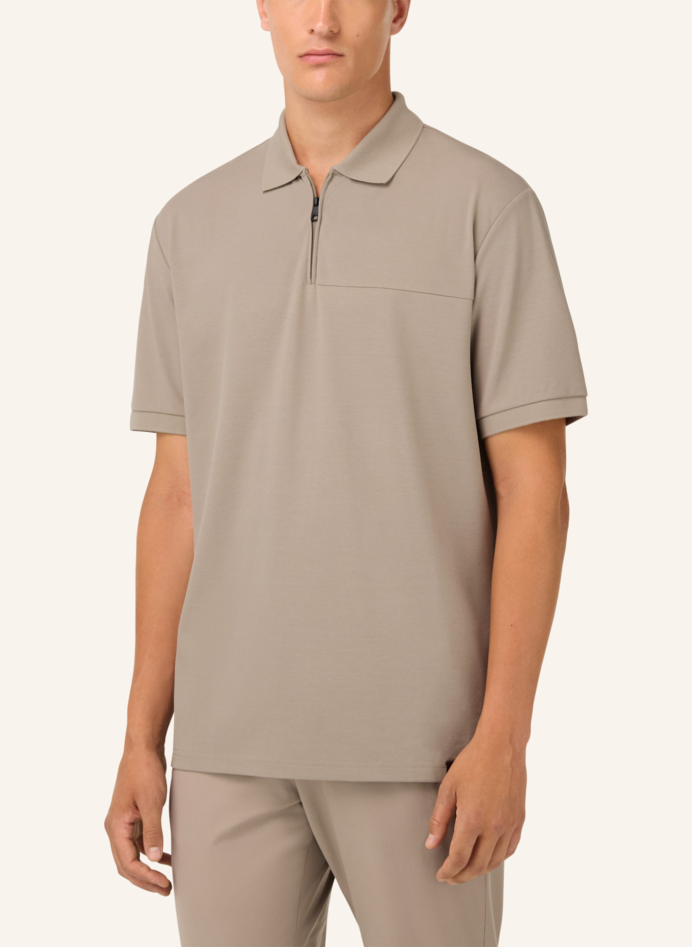 BOGGI MILANO Piqué-Poloshirt: GRAU