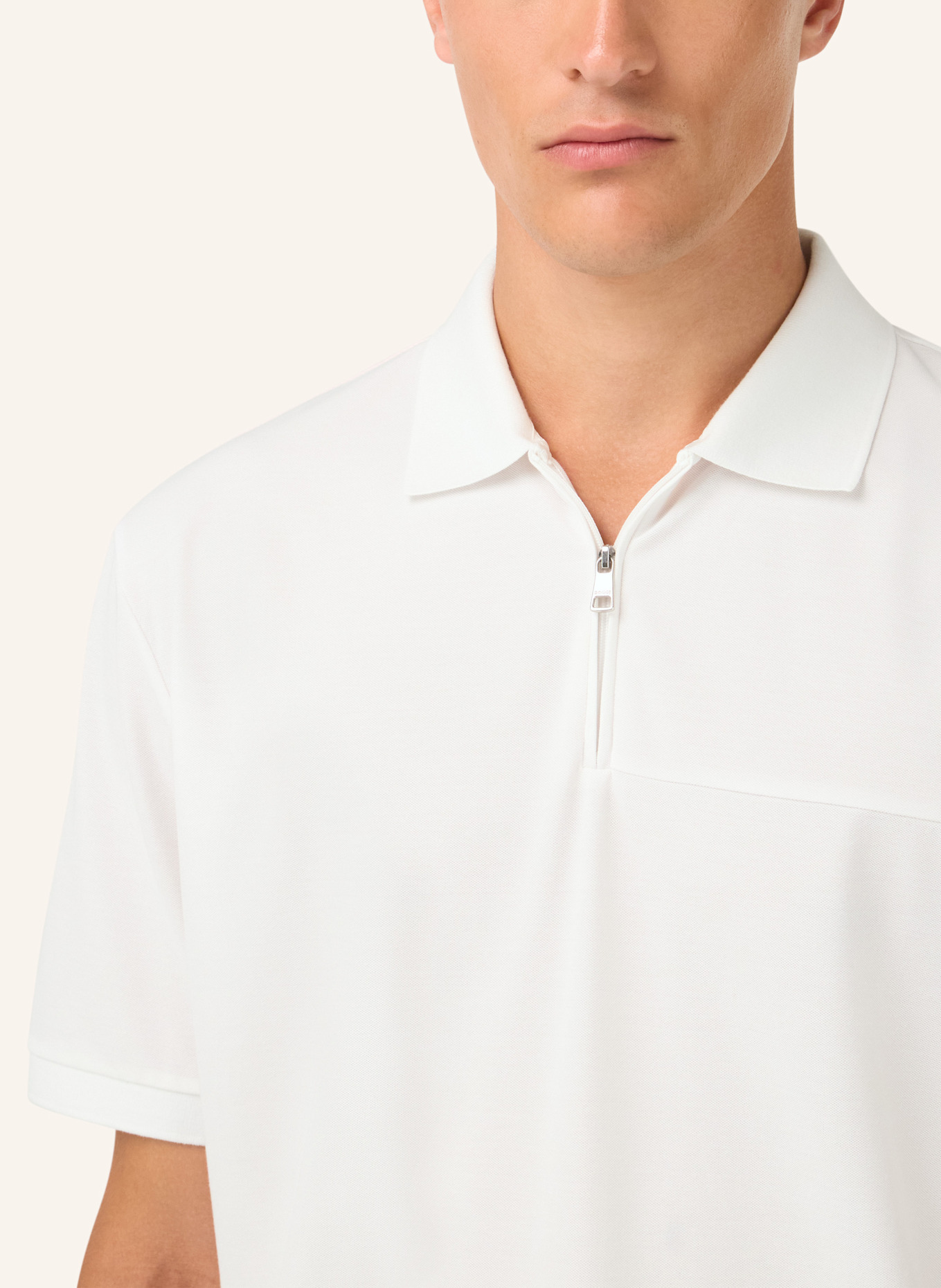 BOGGI MILANO Piqué-Poloshirt: WEISS