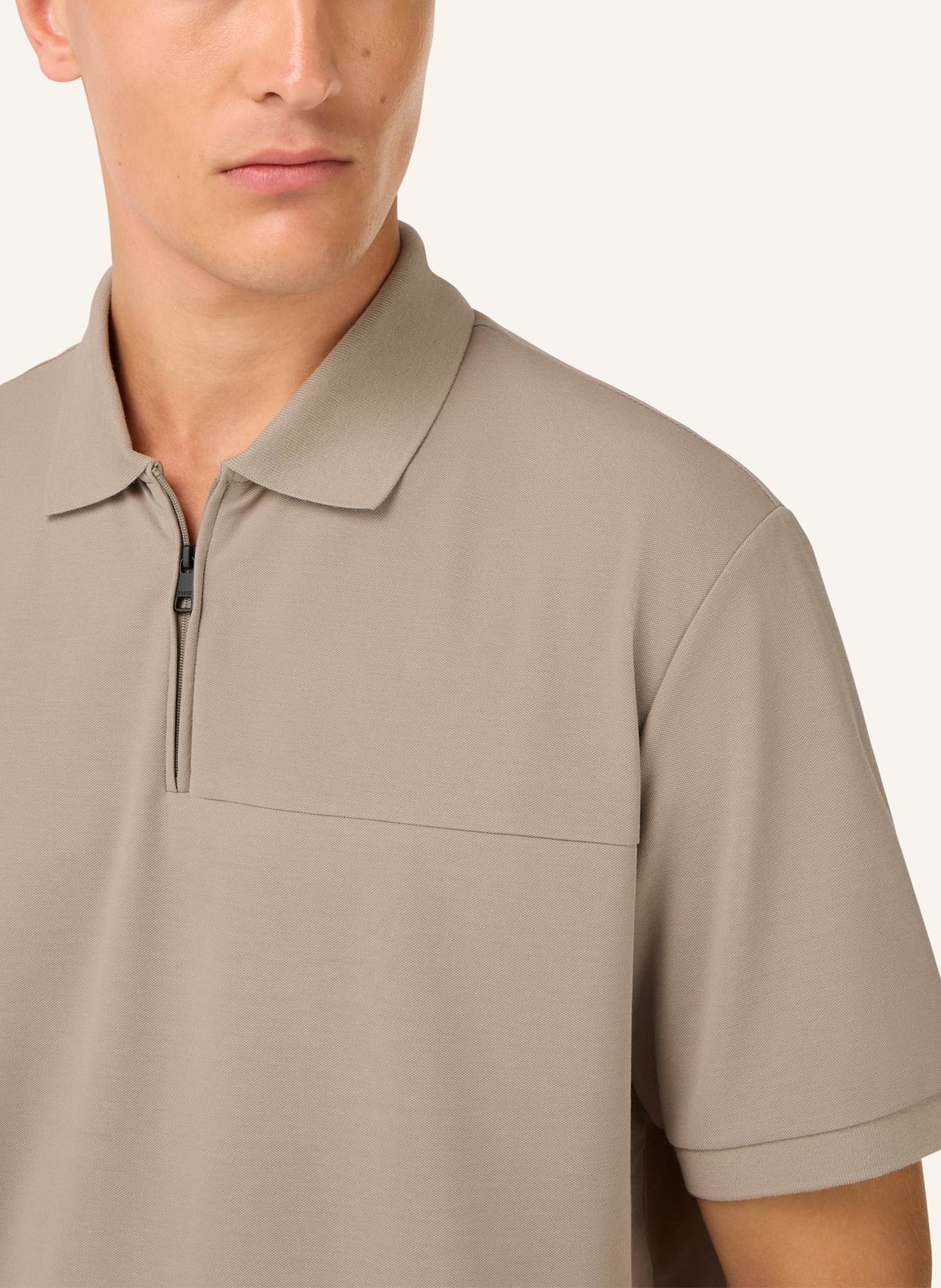 BOGGI MILANO Piqué-Poloshirt: GRAU