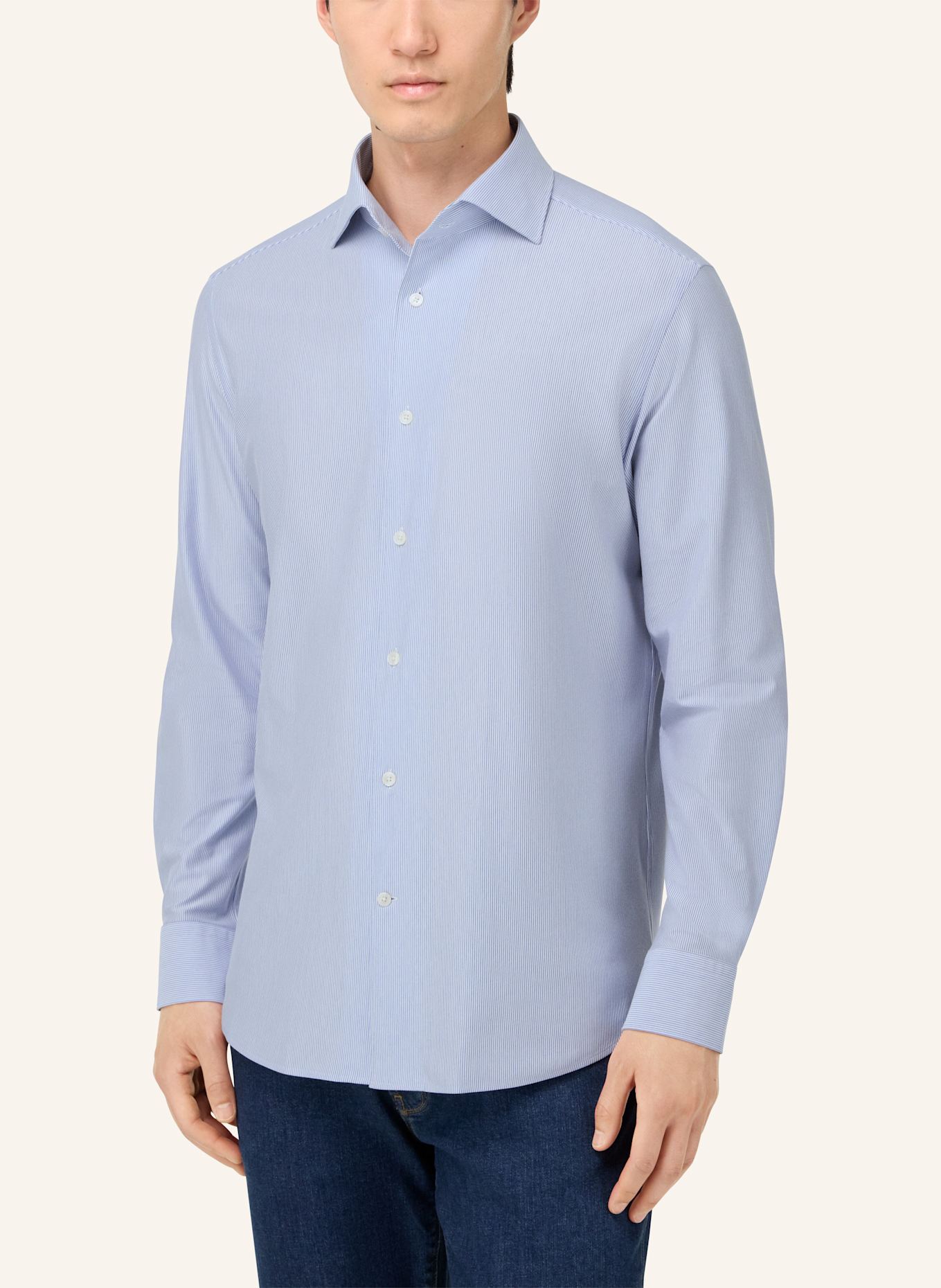 BOGGI MILANO Jerseyhemd Regular Fit: HELLBLAU