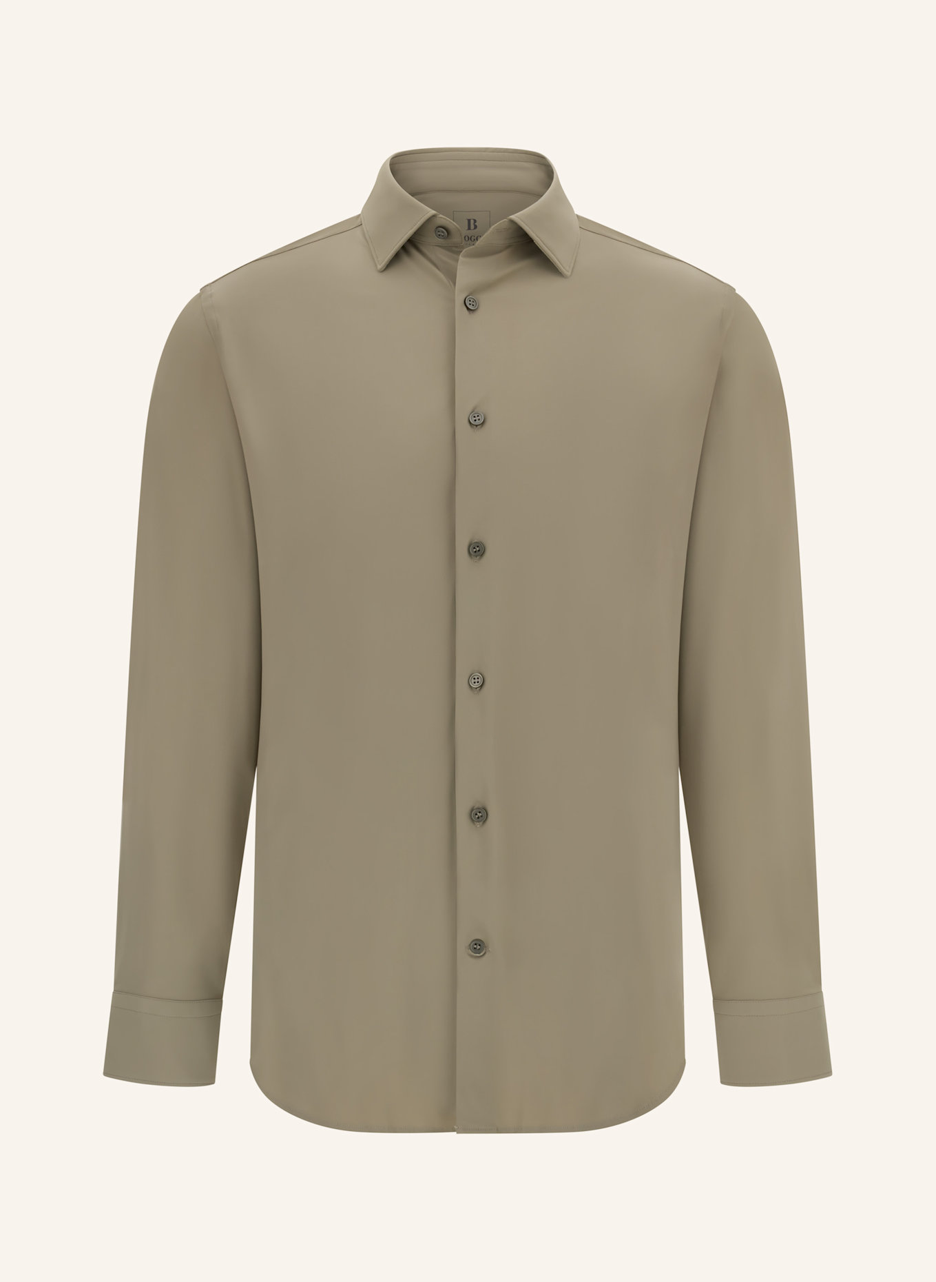 BOGGI MILANO Jerseyhemd Slim Fit: BEIGE