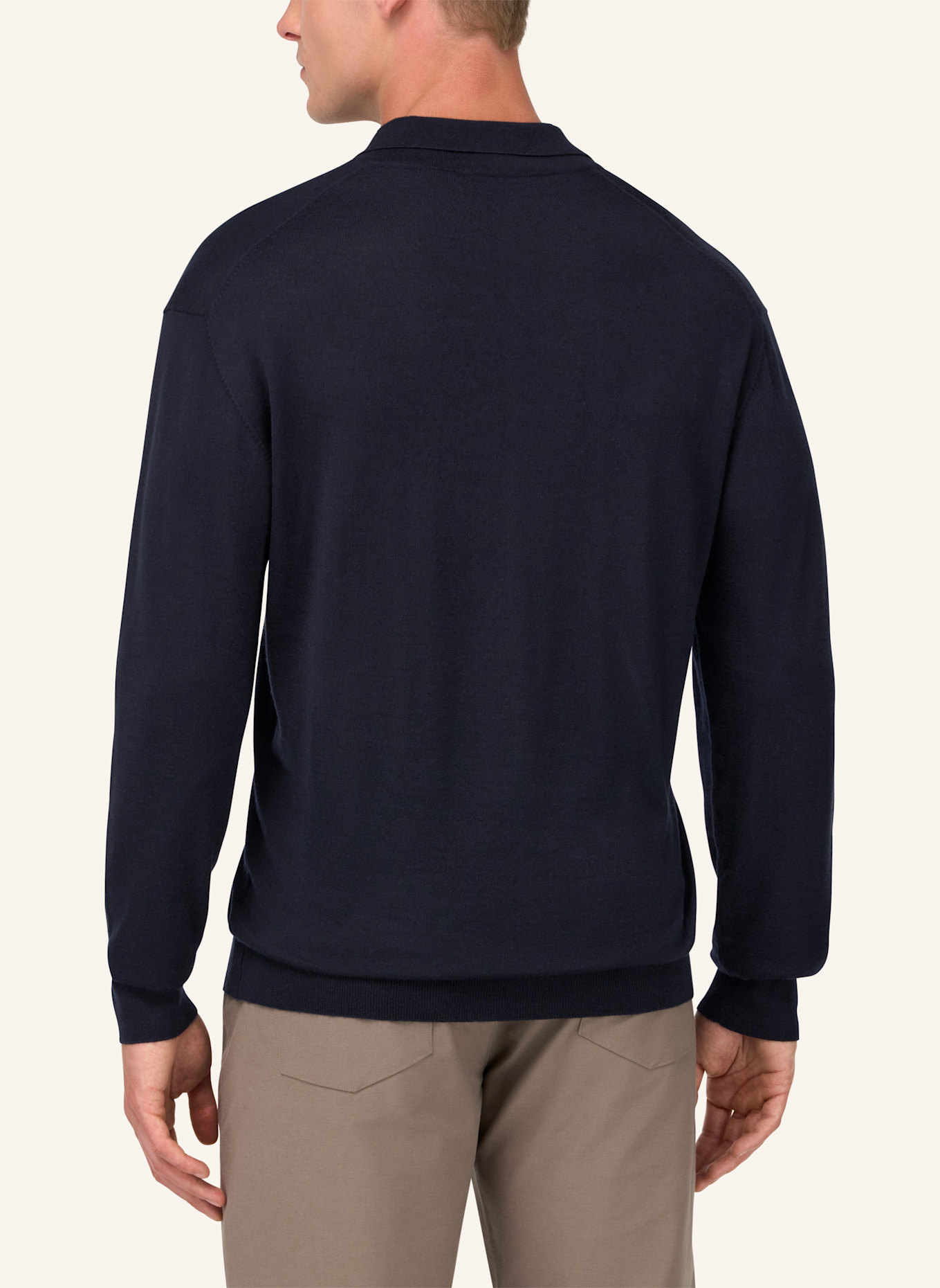 BOGGI MILANO Strick-Poloshirt: BLAU