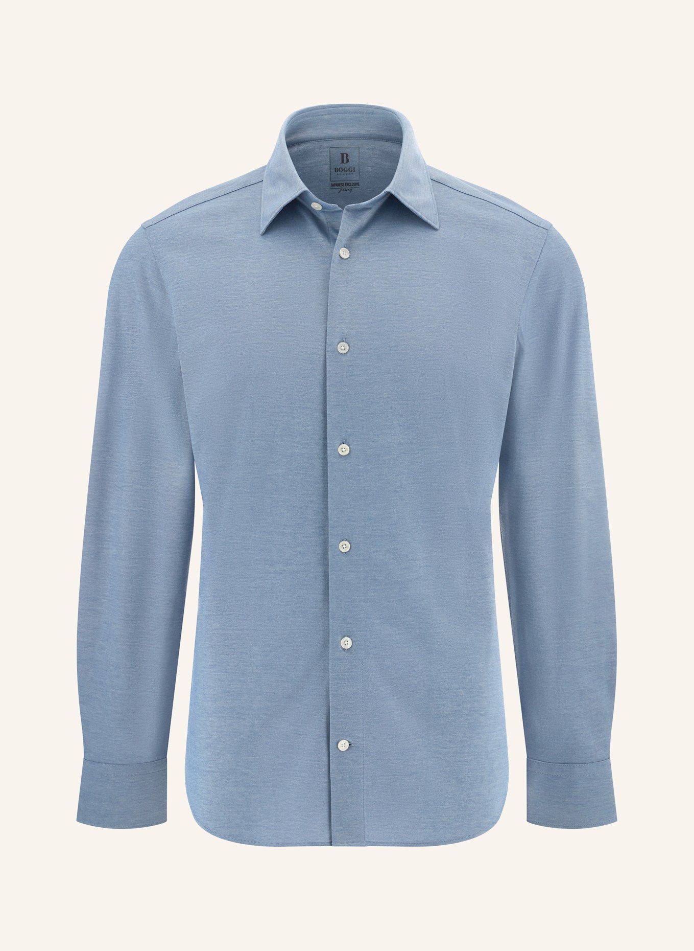 BOGGI MILANO Jerseyhemd Regular Fit: HELLBLAU