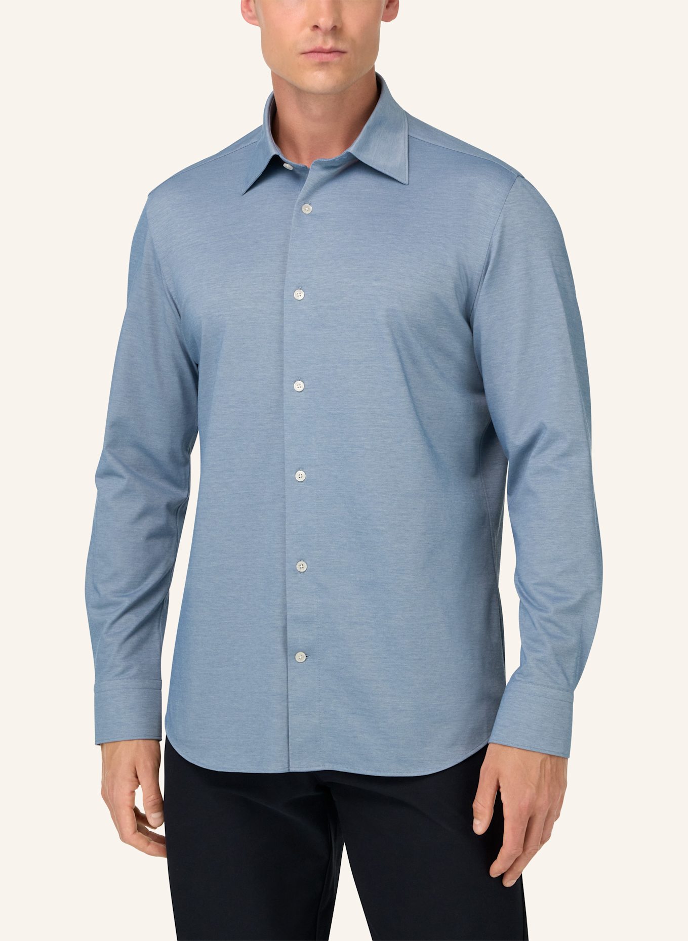 BOGGI MILANO Jerseyhemd Regular Fit: HELLBLAU