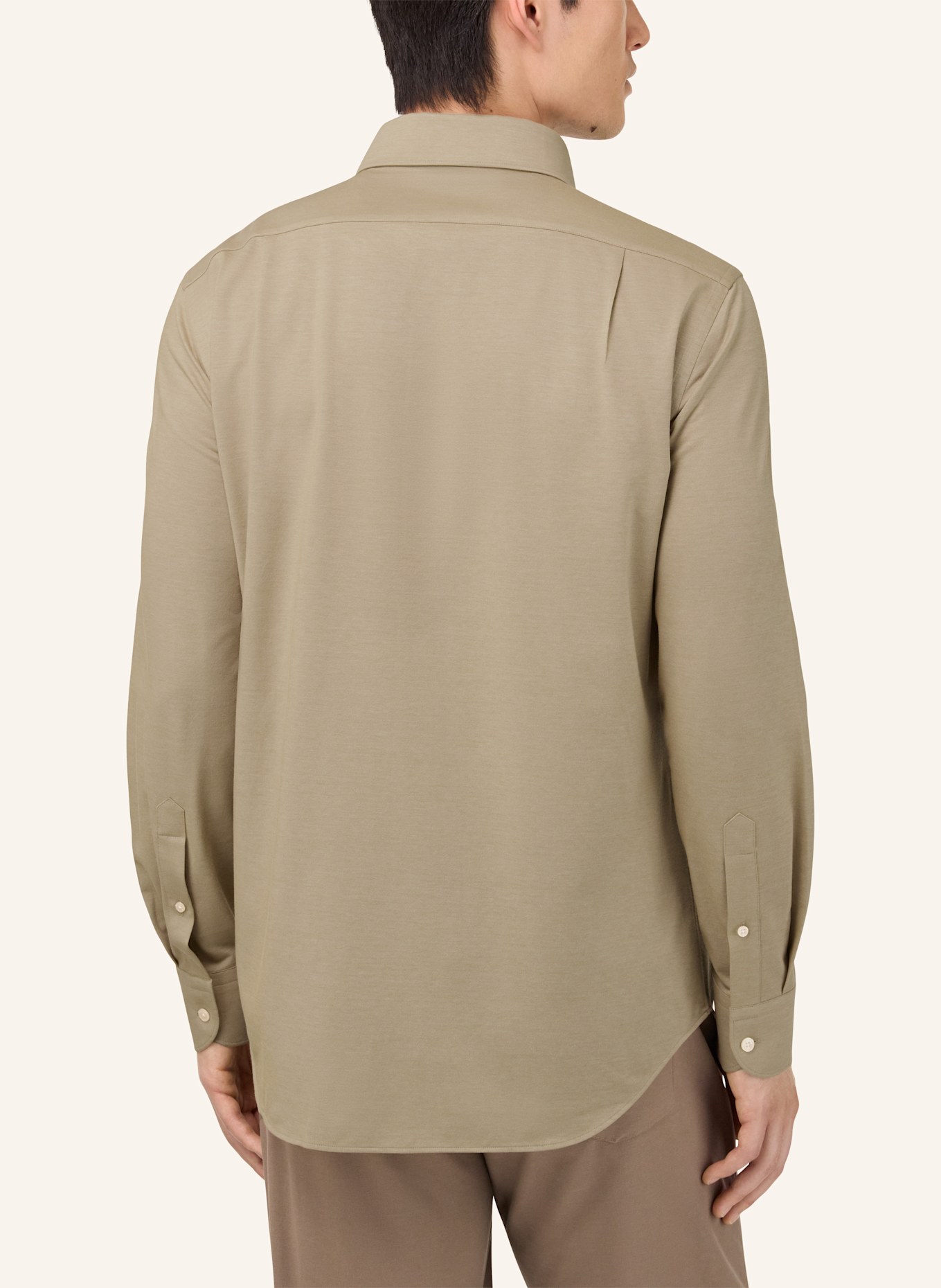 BOGGI MILANO Jerseyhemd Regular Fit: BEIGE