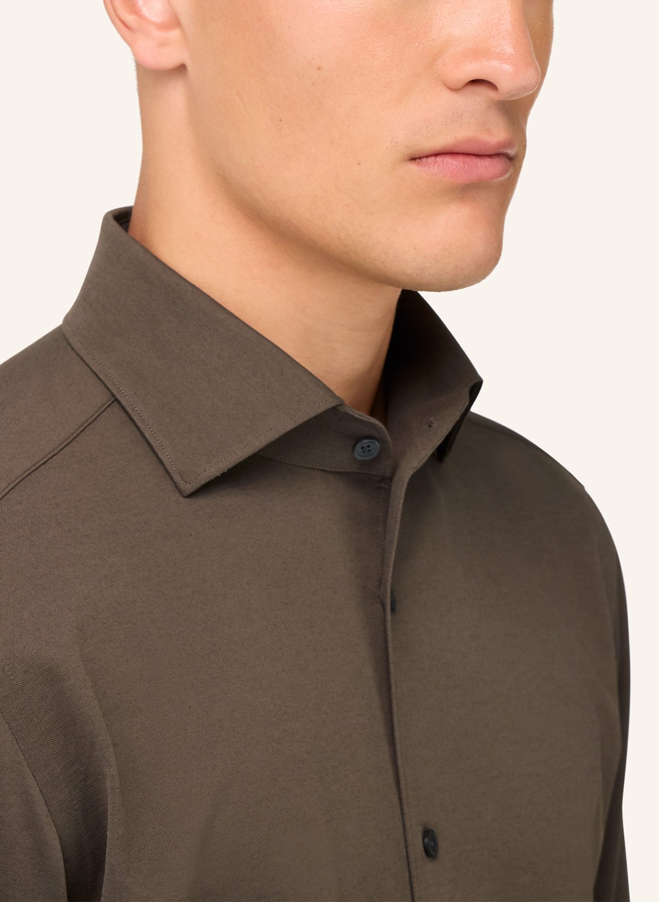 BOGGI MILANO Jerseyhemd Regular Fit: BRAUN