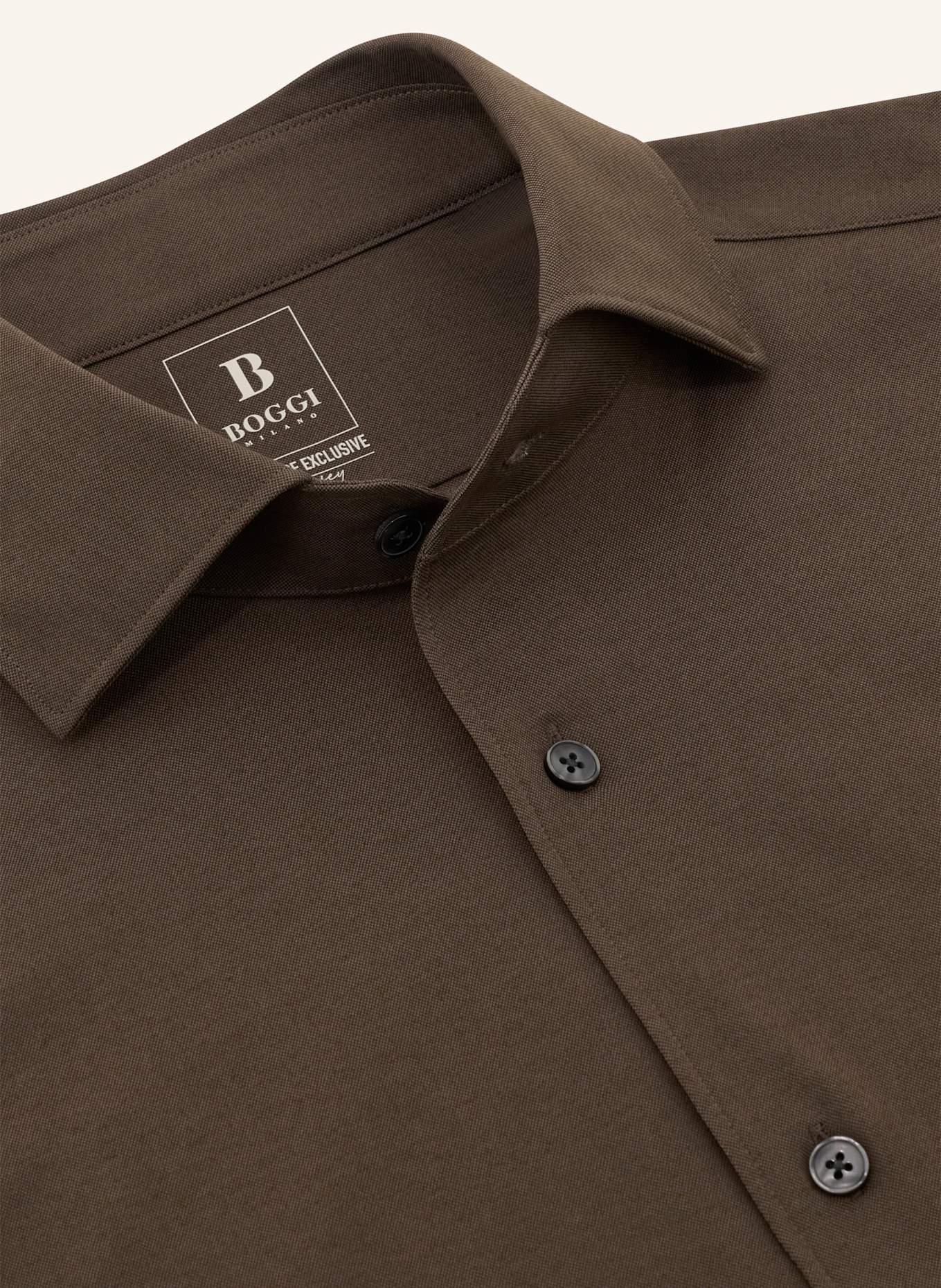 BOGGI MILANO Jerseyhemd Regular Fit: BRAUN