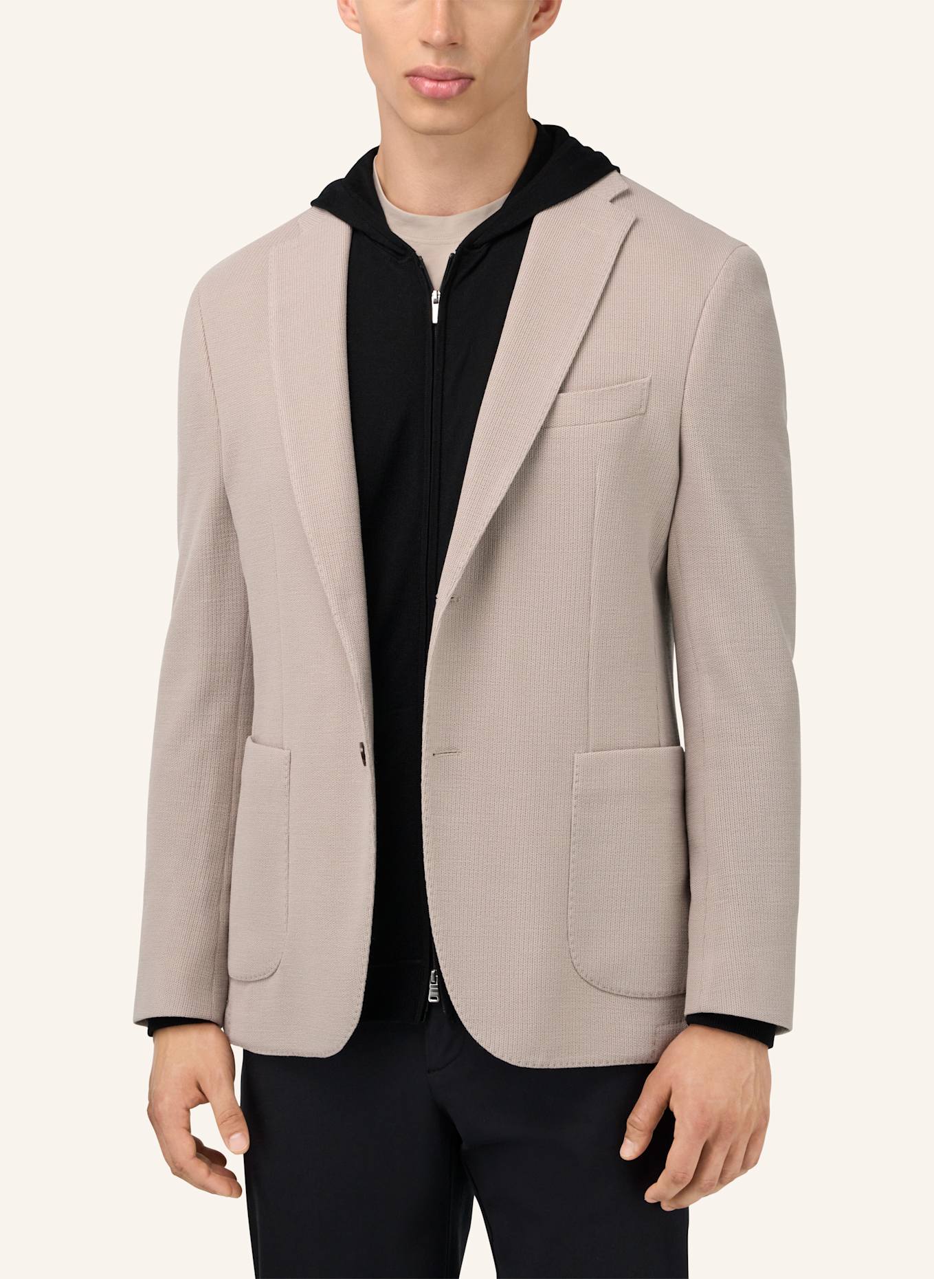 BOGGI MILANO Strick-Sakko Regular Fit: BRAUN