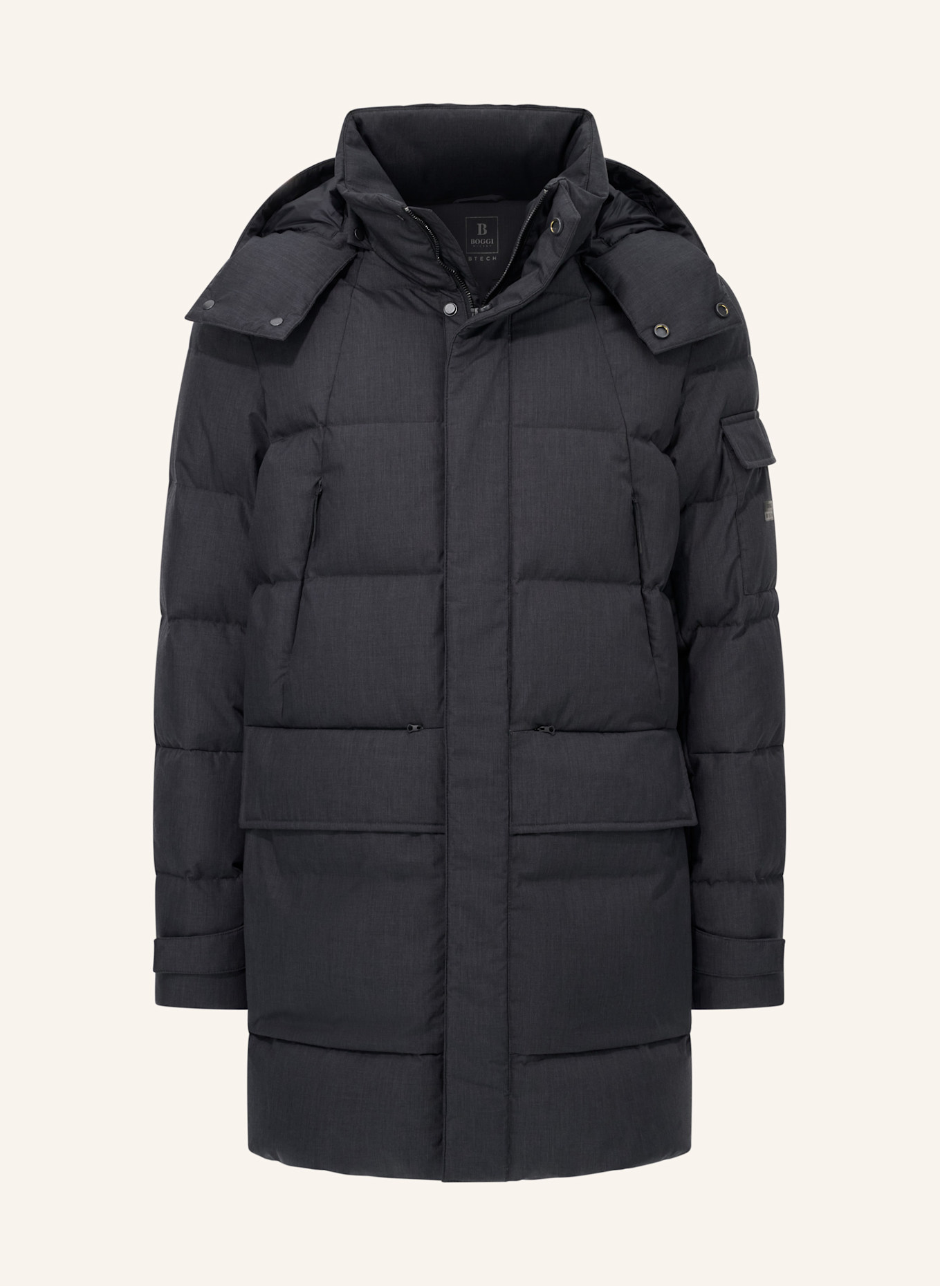 BOGGI MILANO Daunenmantel: DUNKELGRAU