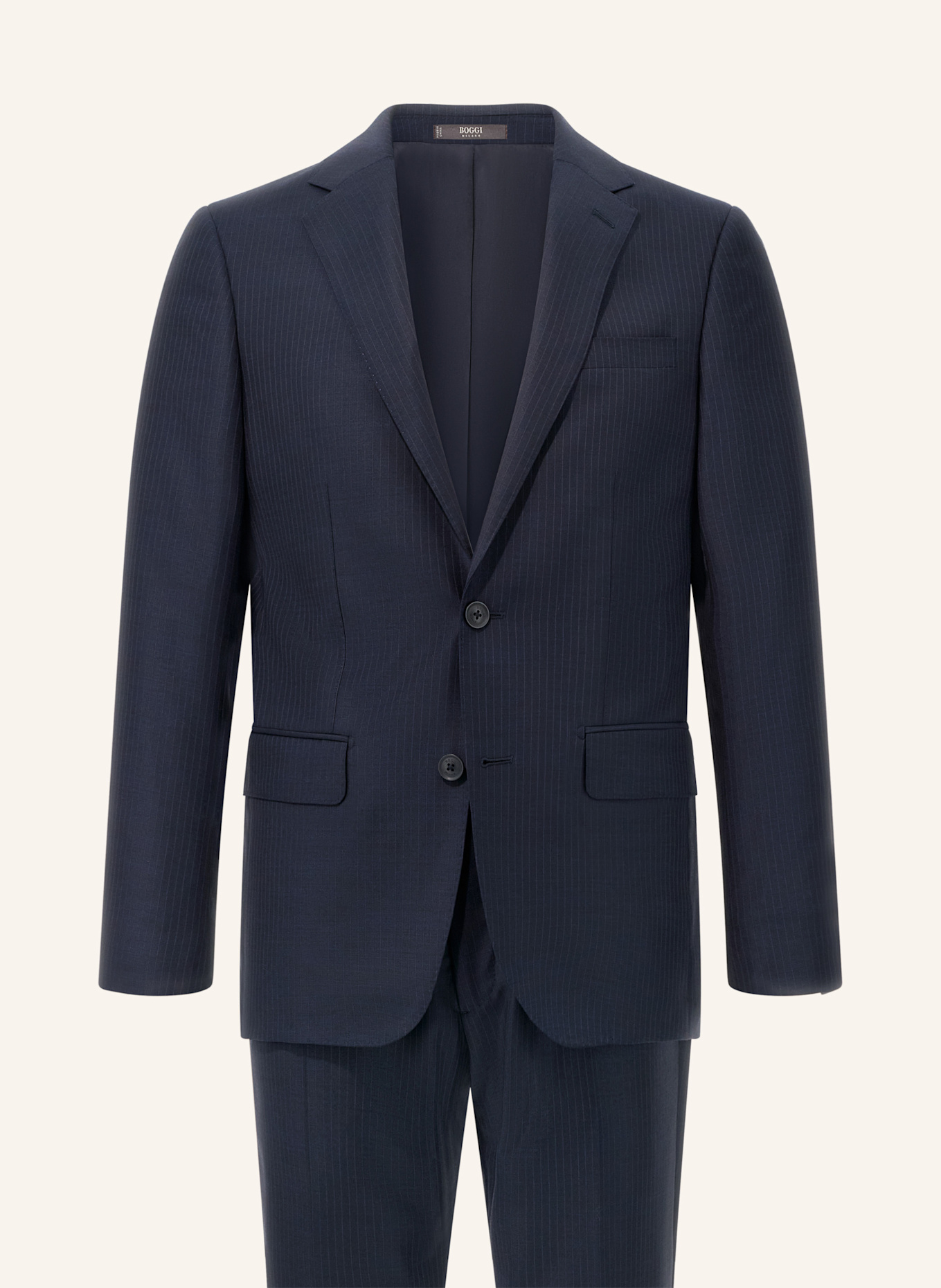 BOGGI MILANO Pinstripe Stretch Wool Suit: BLAU