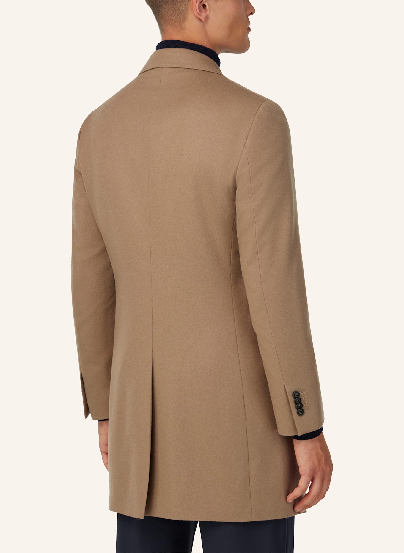 BOGGI MILANO Single-breasted coat in pure cashmere.: BEIGE