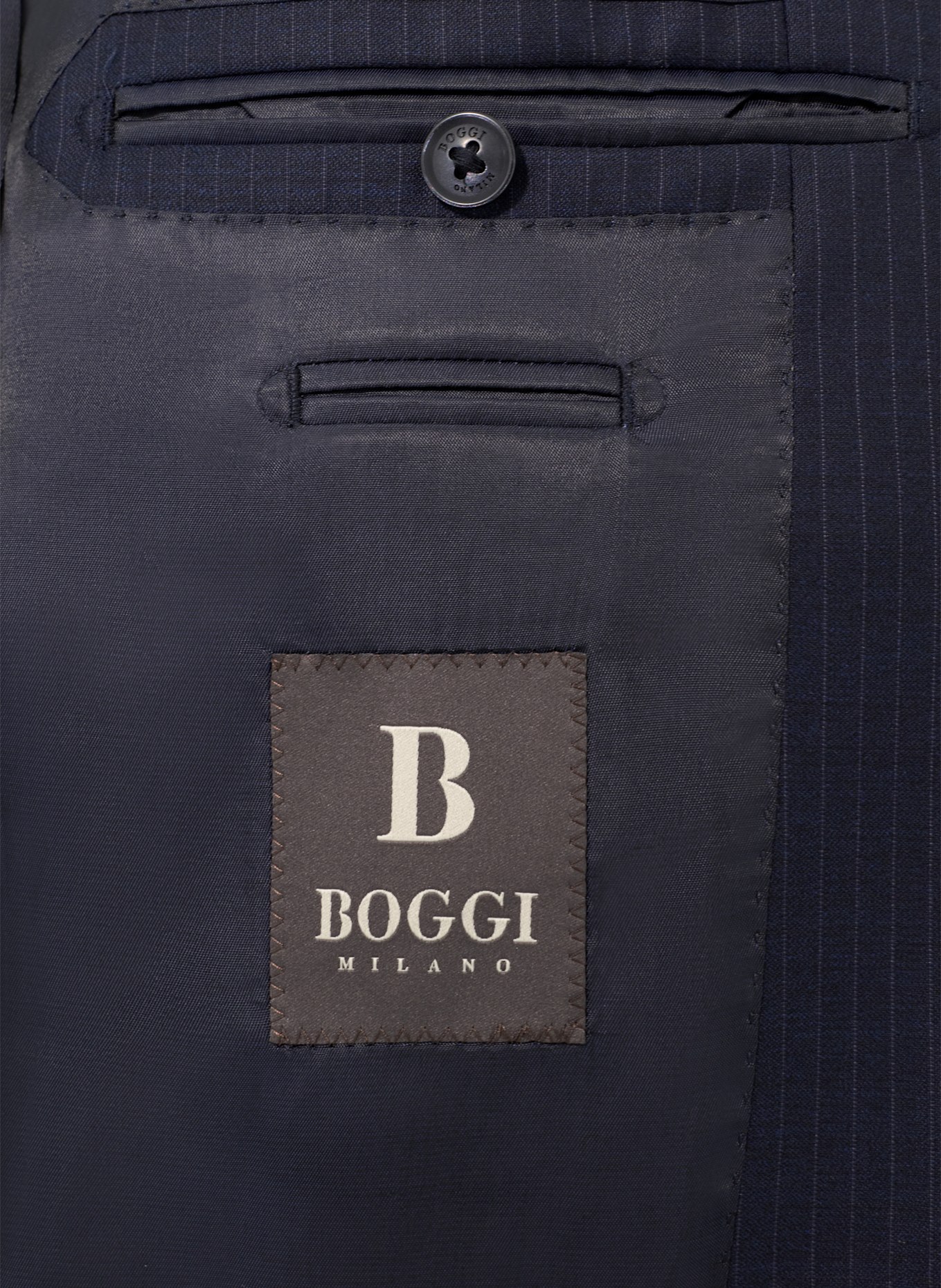 BOGGI MILANO Pinstripe Stretch Wool Suit: BLAU
