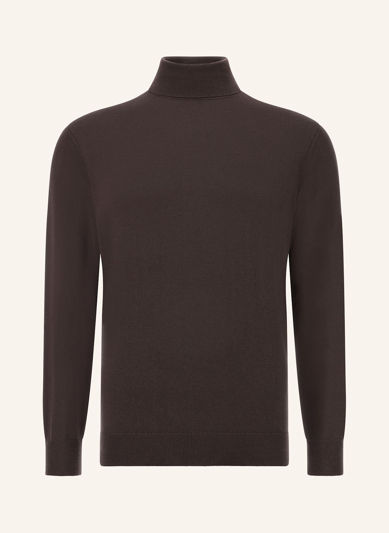 BOGGI MILANO Rollkragenpullover: DUNKELBRAUN