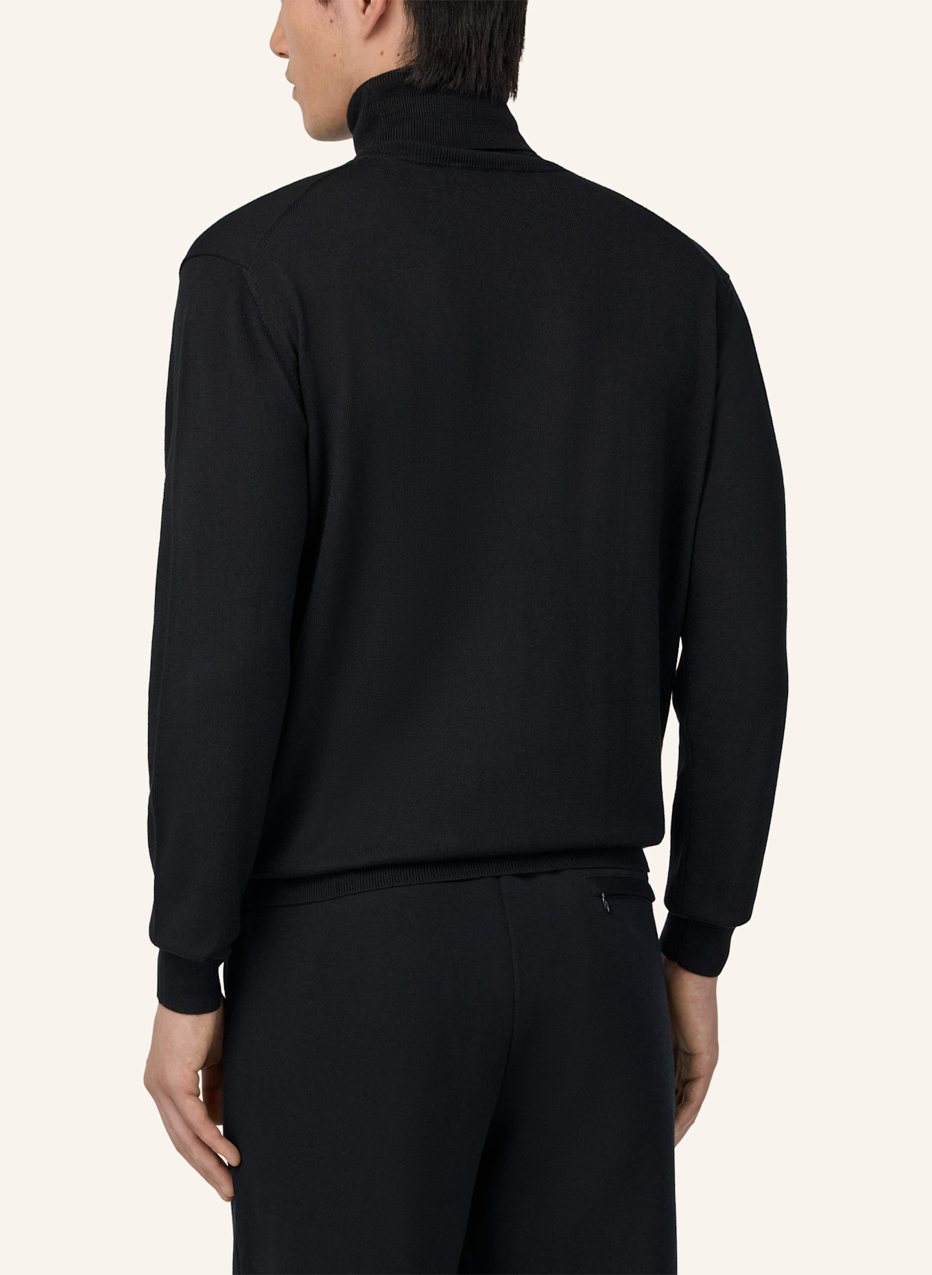 BOGGI MILANO Rollkragenpullover: SCHWARZ