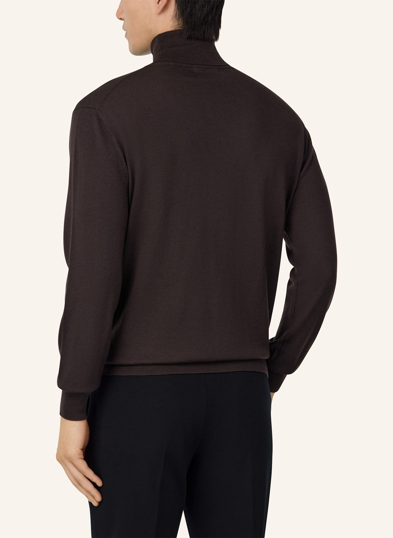 BOGGI MILANO Rollkragenpullover: DUNKELBRAUN