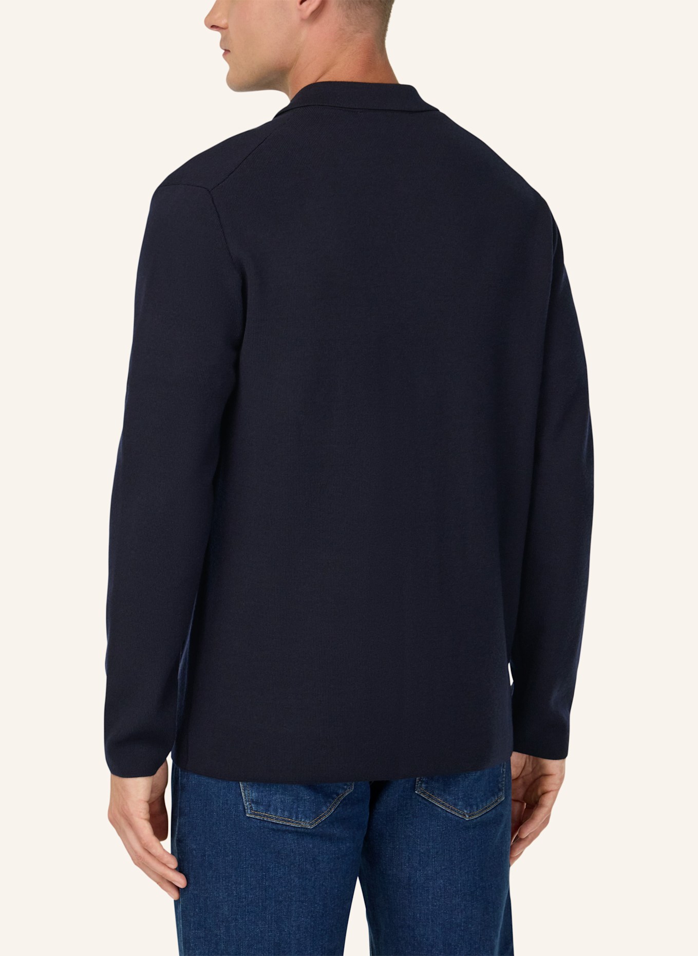 BOGGI MILANO Knitted Merino Wool Overshirt: BLAU