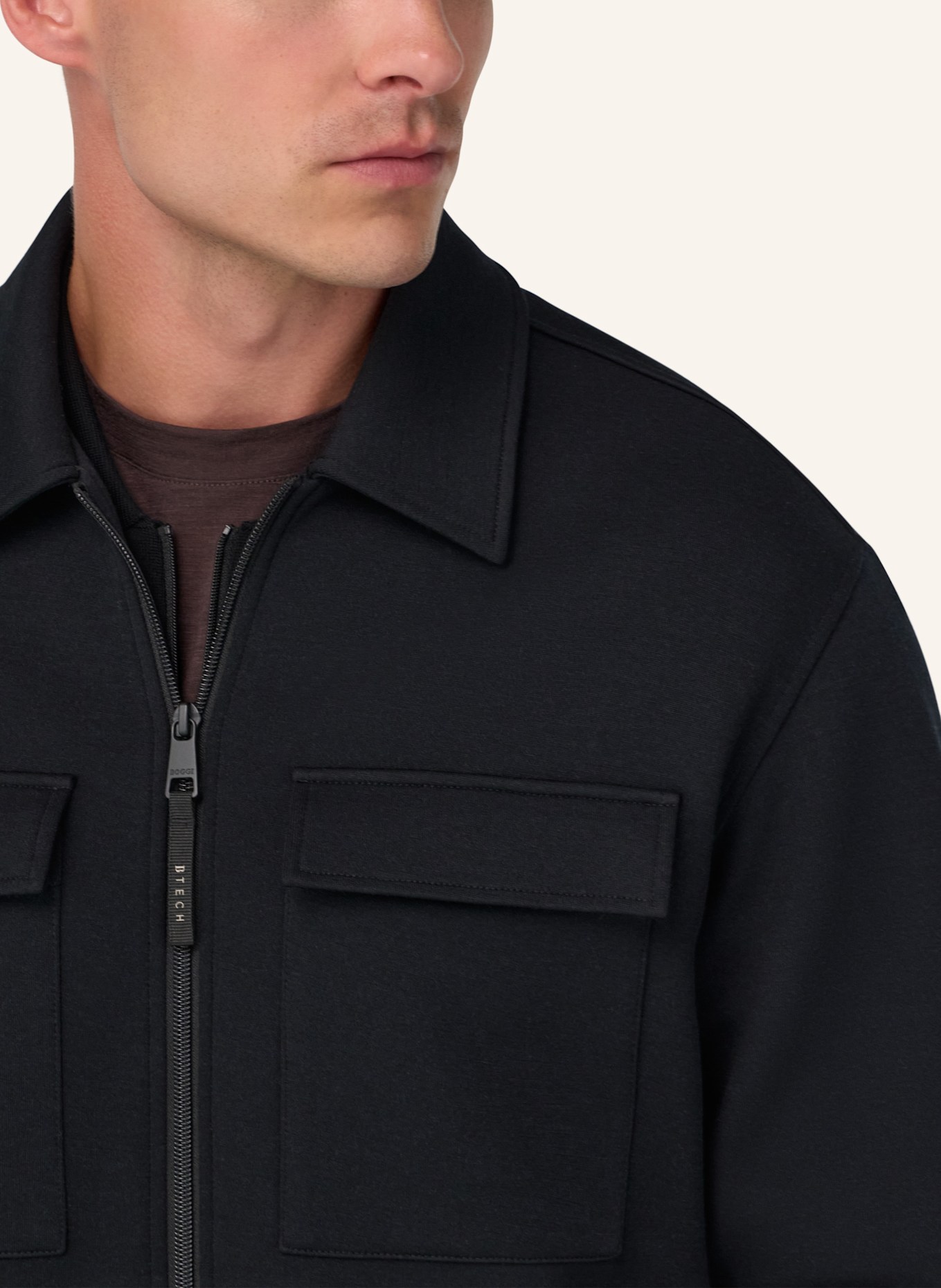 BOGGI MILANO Nexus Shirt Jacket In Technical Fabric: SCHWARZ