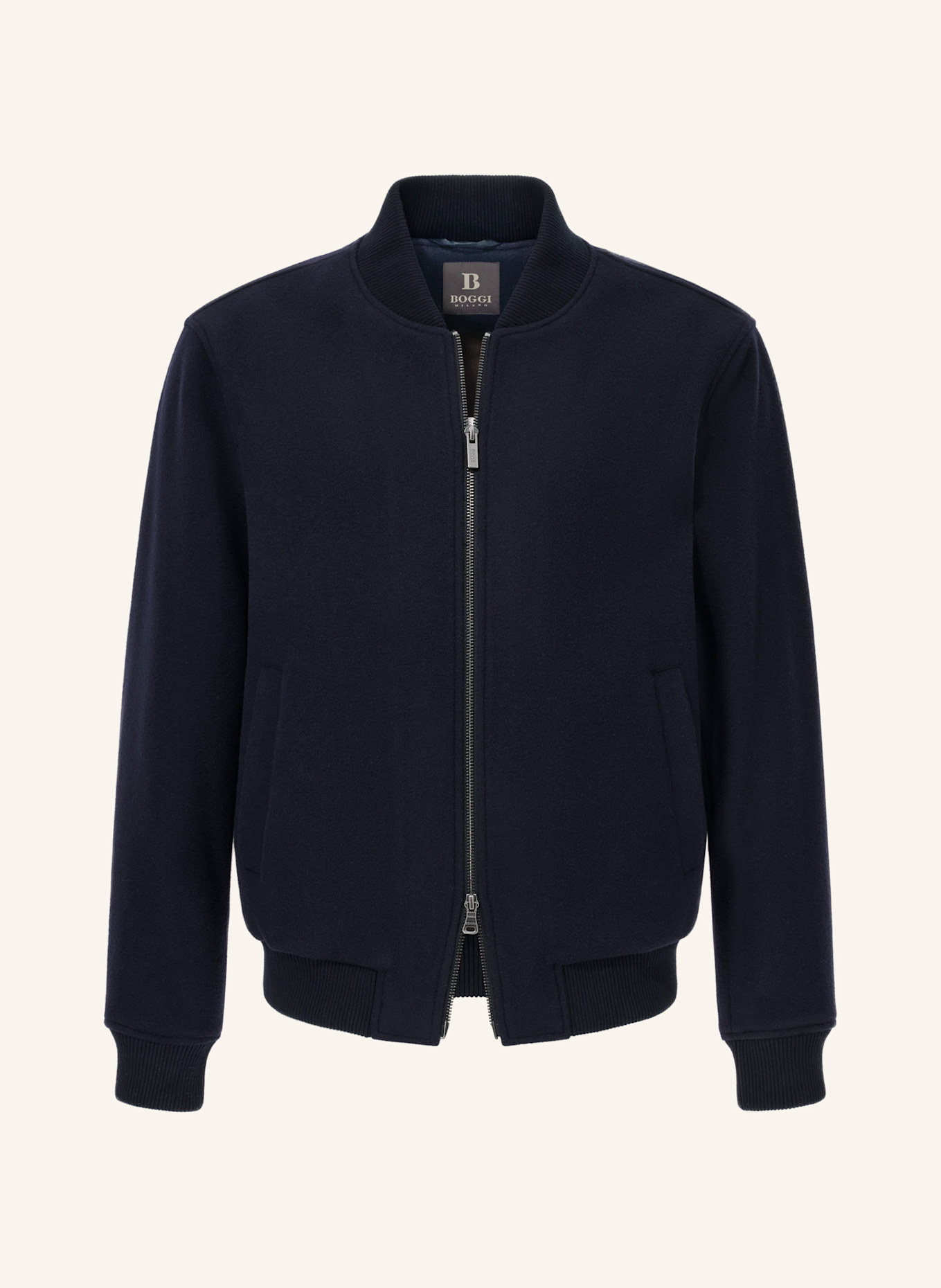 BOGGI MILANO Bomber Jacket In Padded Wool: BLAU