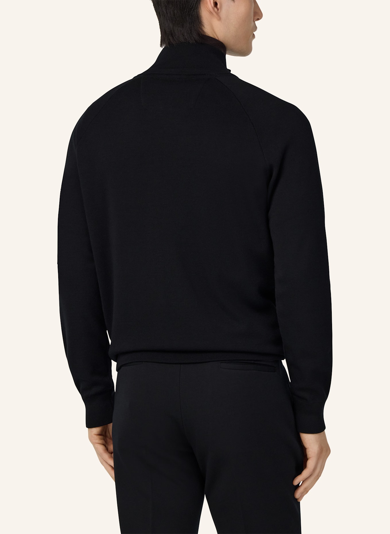 BOGGI MILANO Tech Bomber Jacket in Merino Wool: SCHWARZ