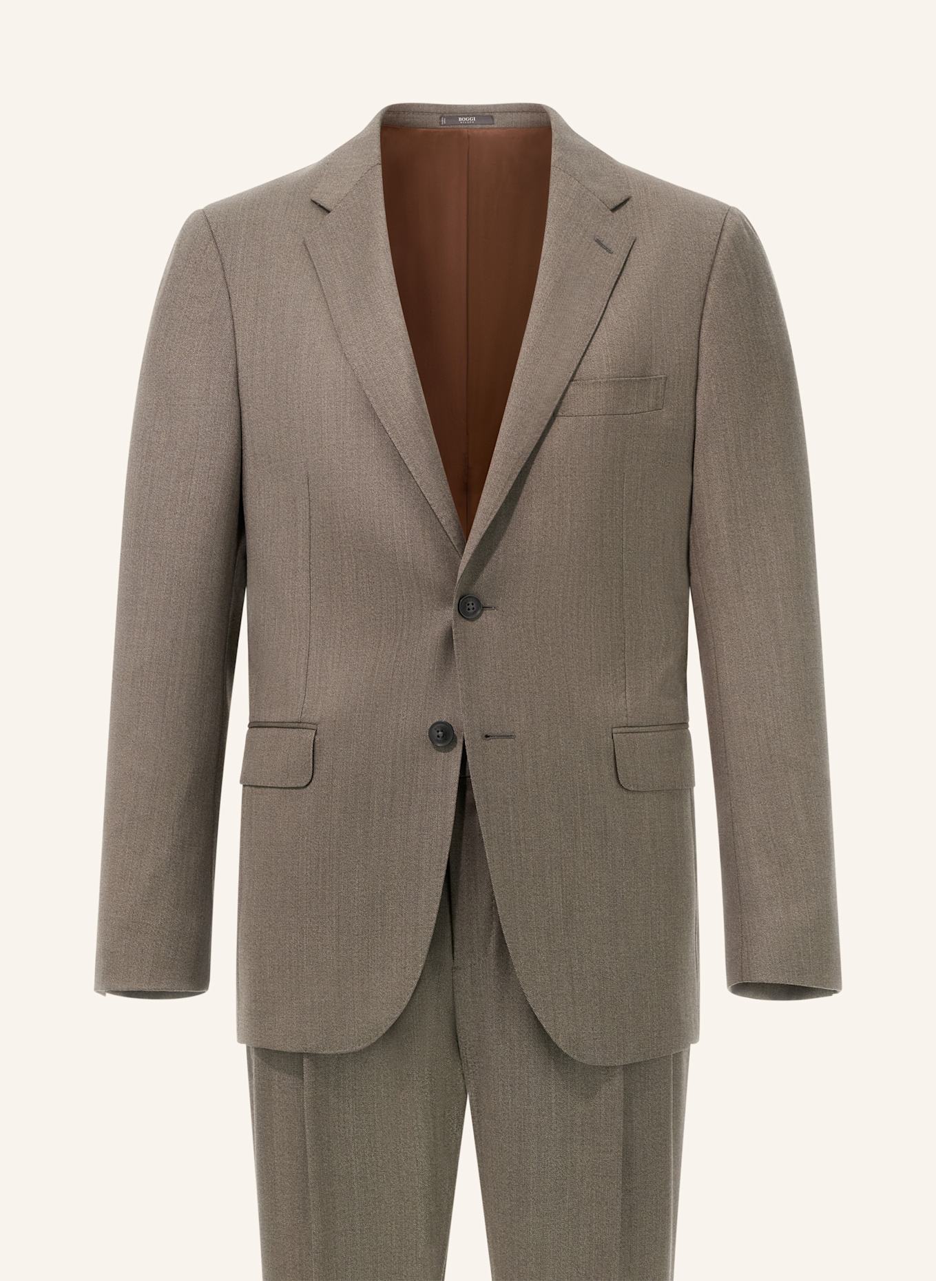BOGGI MILANO Diagonal Suit in Stretch Wool: TAUPE