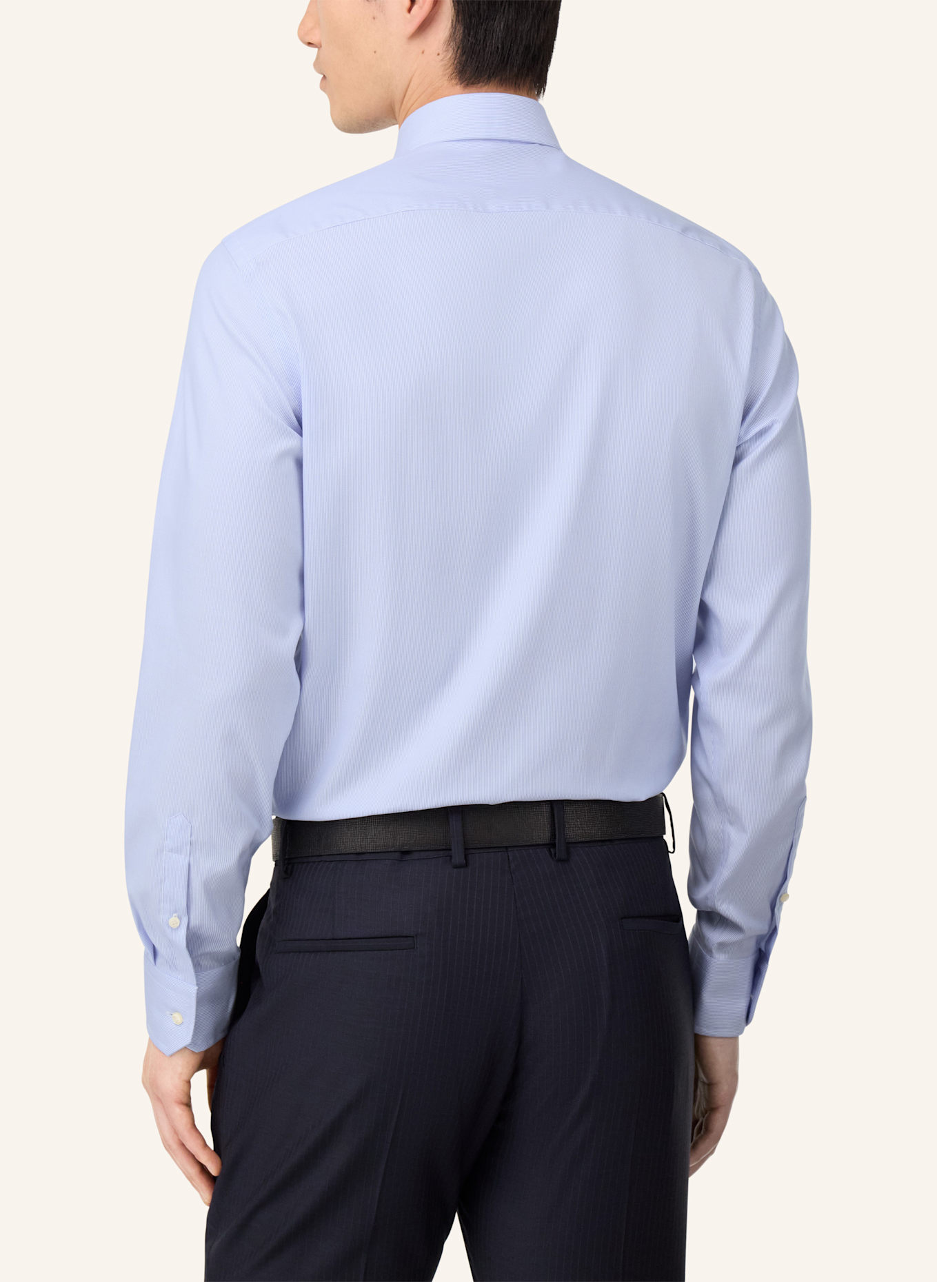 BOGGI MILANO Slim Fit Striped Cotton Shirt: HELLBLAU