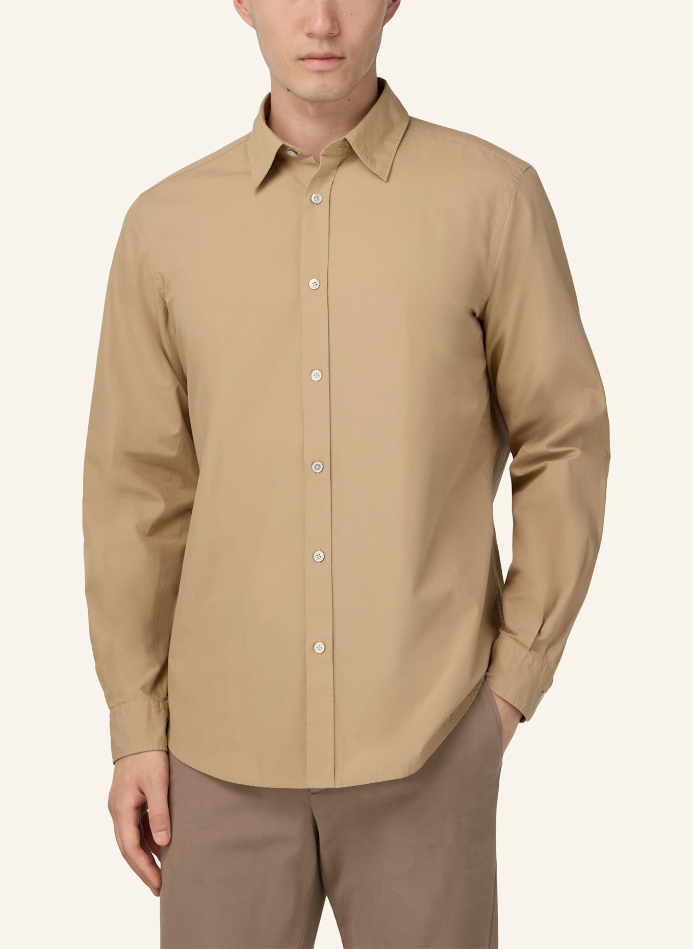 BOGGI MILANO Hemd Regular Fit: BEIGE