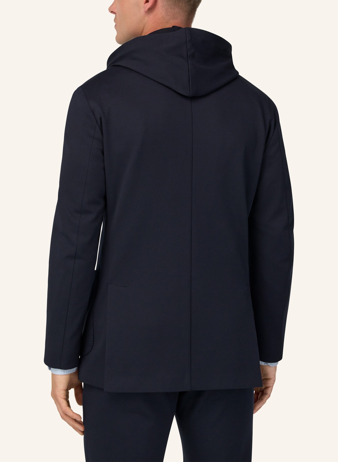 BOGGI MILANO Madison Sweatshirt Jacket in a Stretch Cotton Blend: DUNKELBLAU
