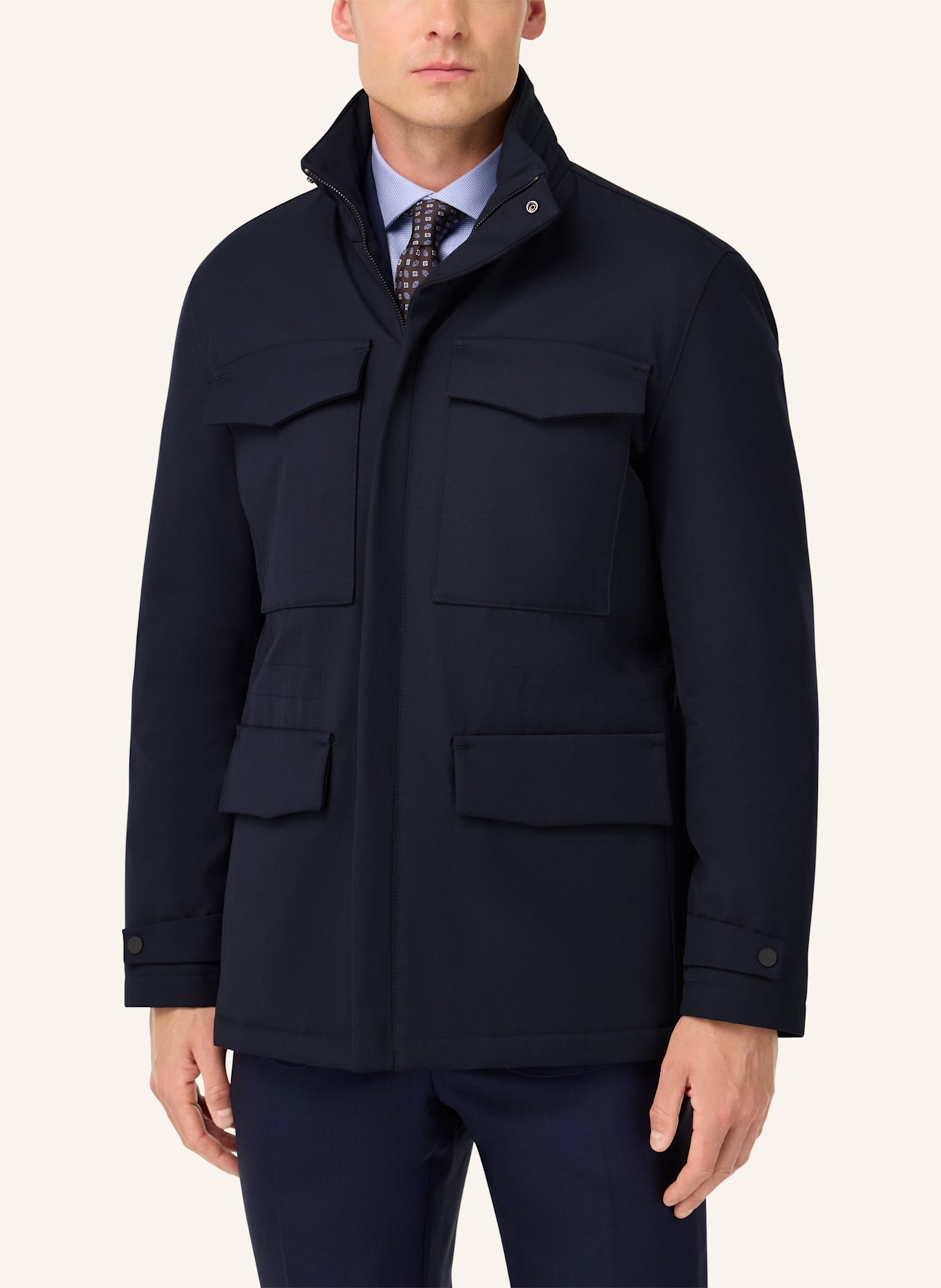 BOGGI MILANO Field Jacket In Padded Technical Fabric: BLAU