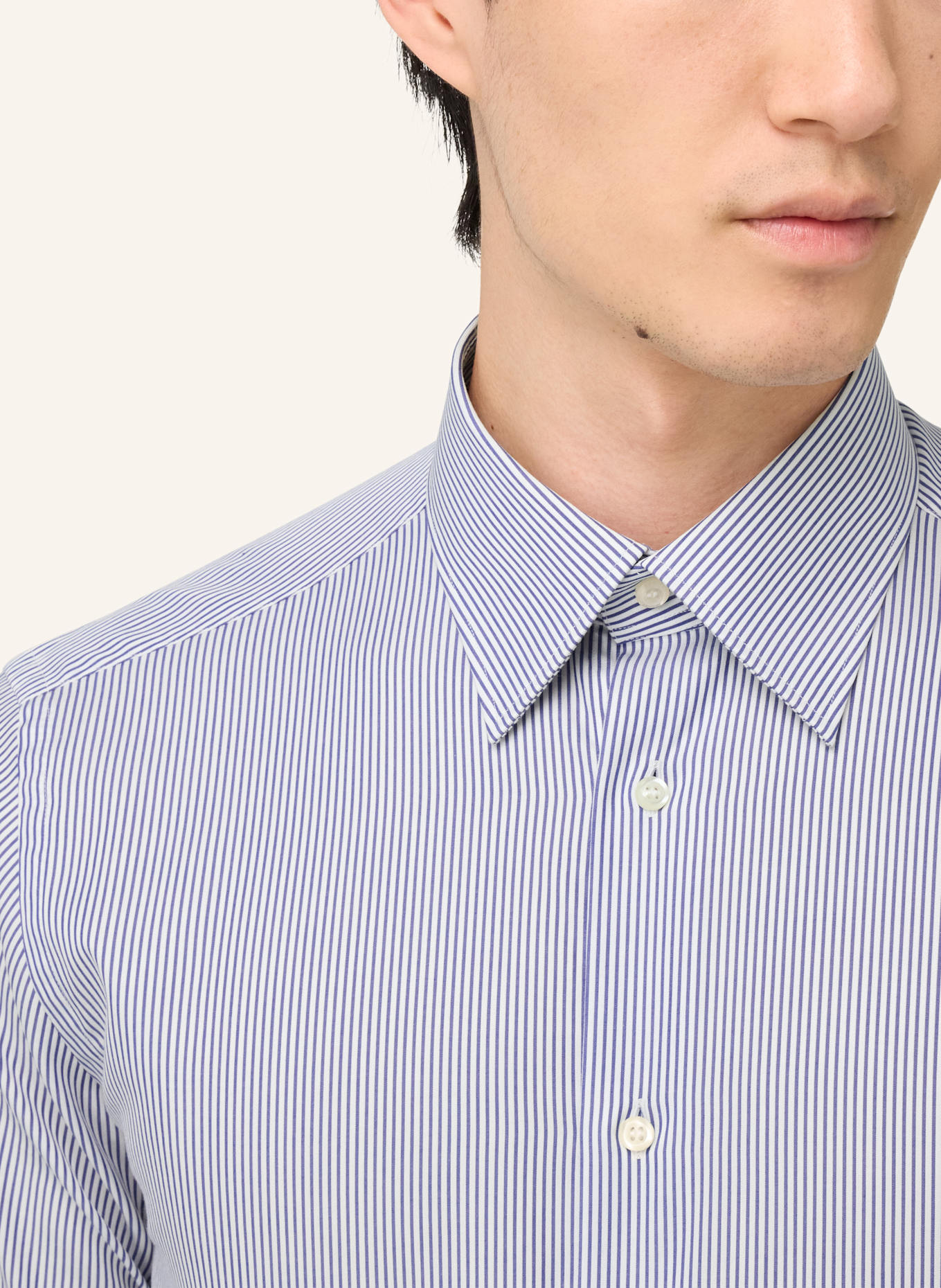 BOGGI MILANO Regular Fit Striped Cotton Shirt: BLAU