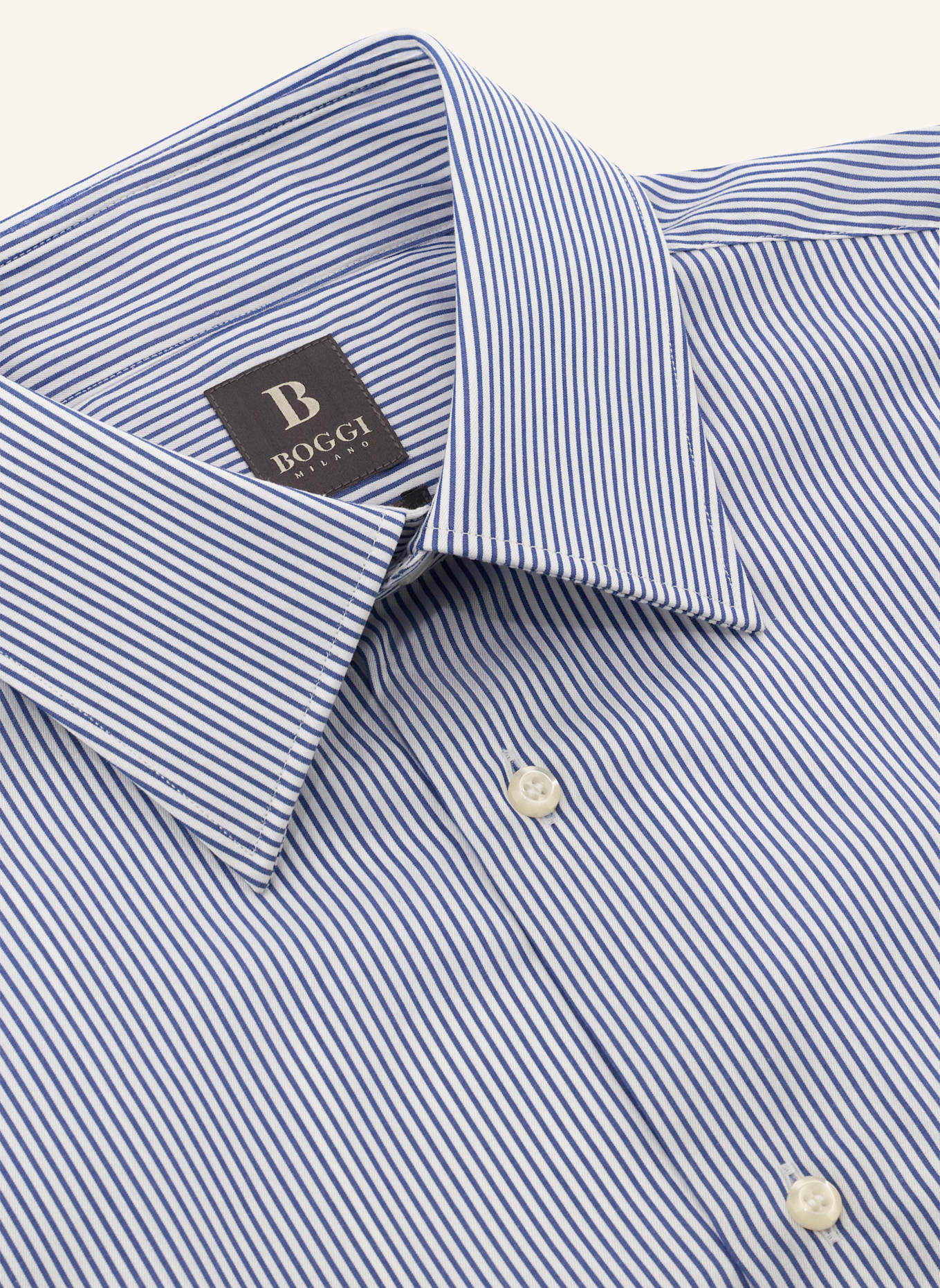 BOGGI MILANO Regular Fit Striped Cotton Shirt: BLAU
